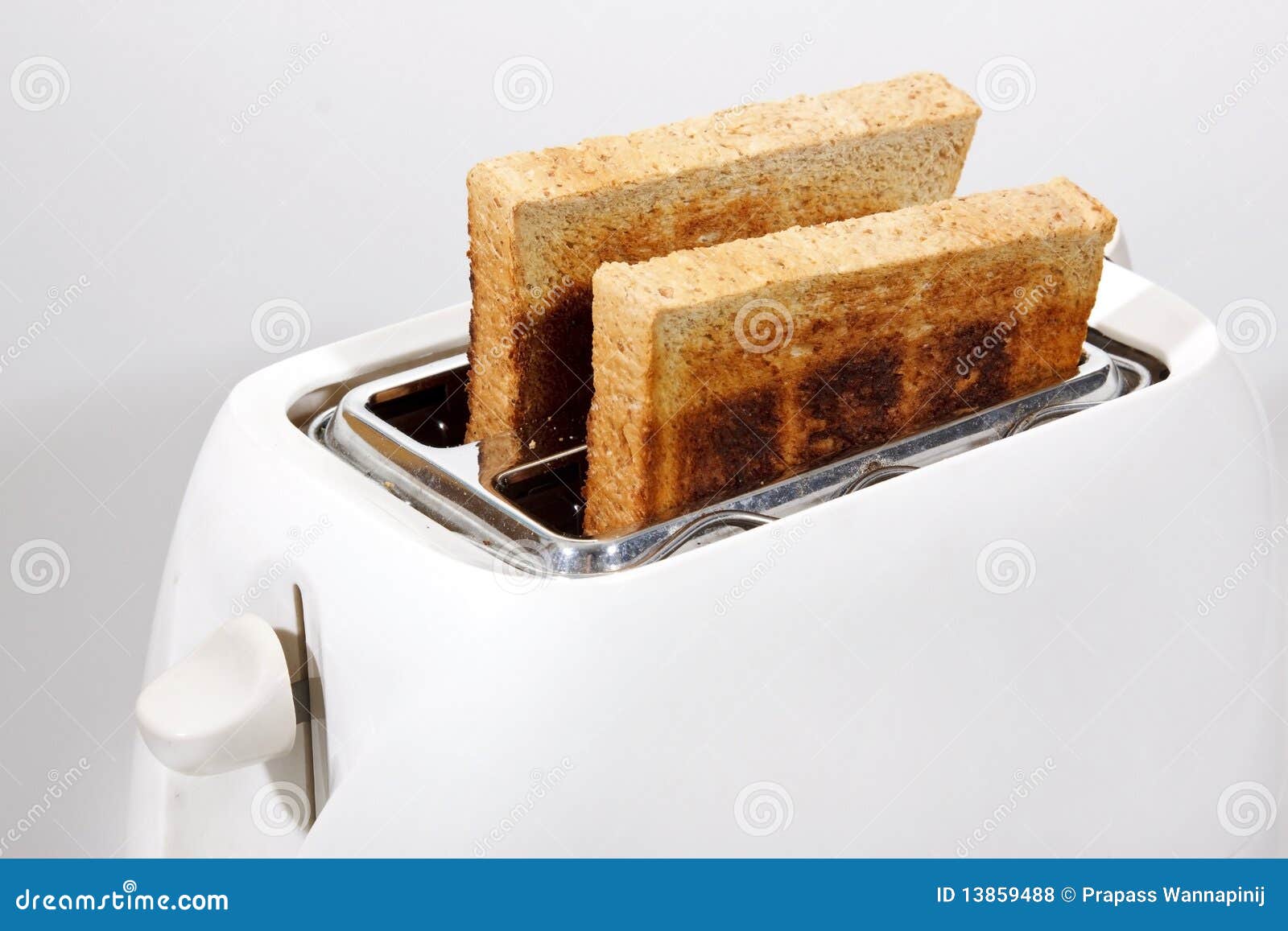 White Toaster and Wholewheat Bread Stock Photo Image of isolated