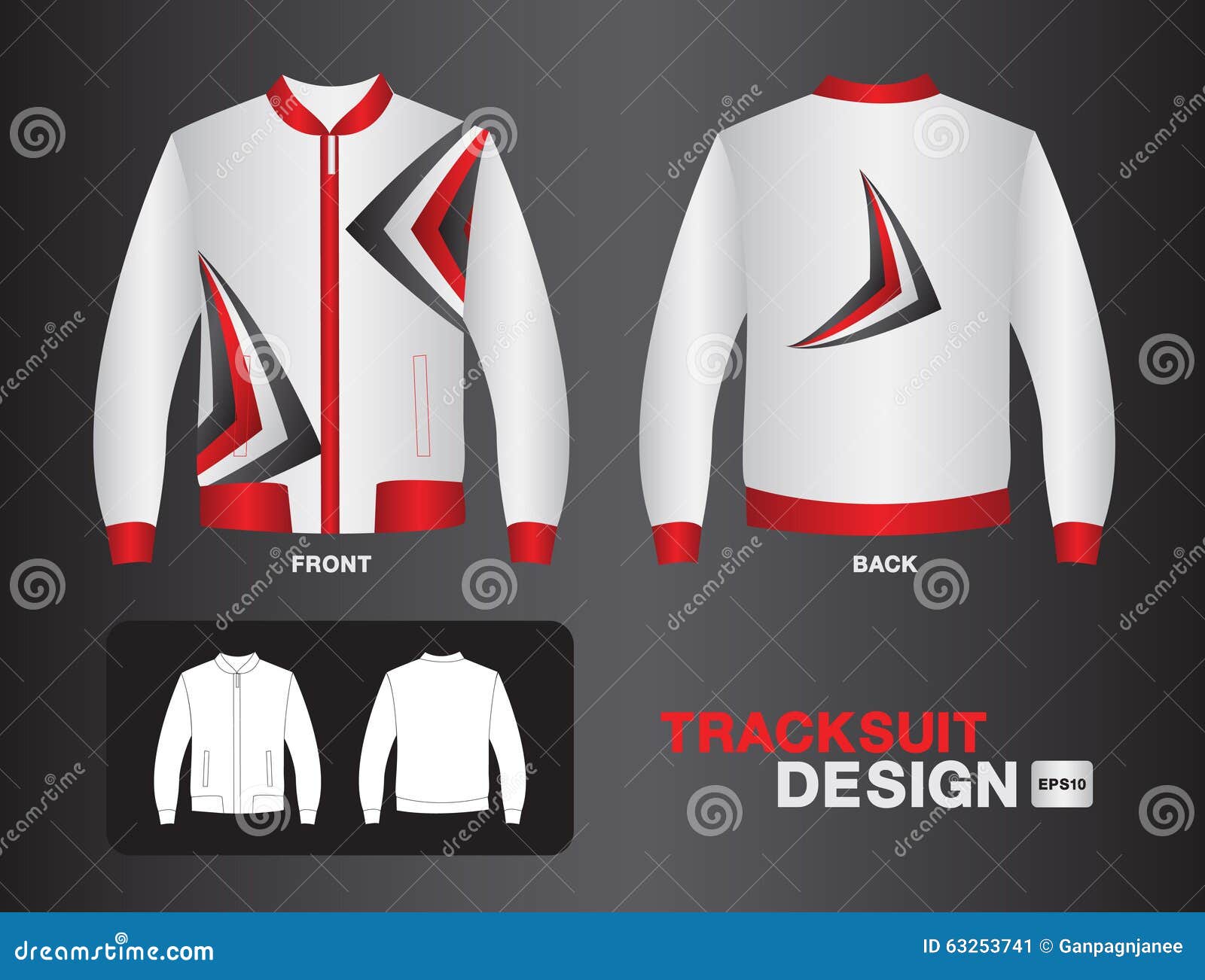 White Tracksuit Vector Design Stock Vector Illustration of black