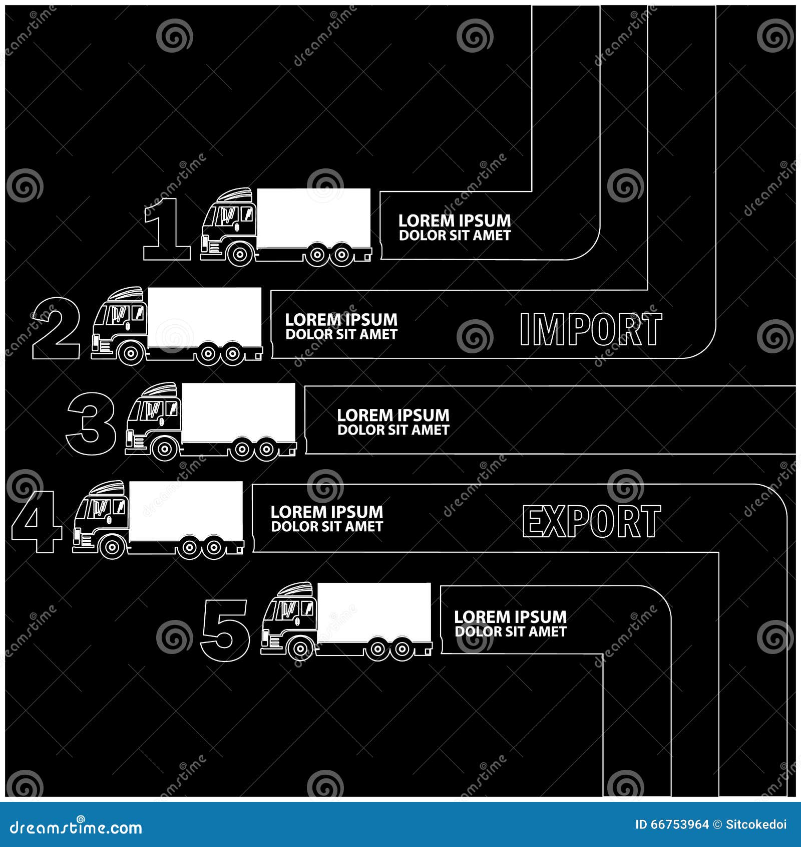 White Truck Chart And Hollow Stripe Stock Illustration - Illustration