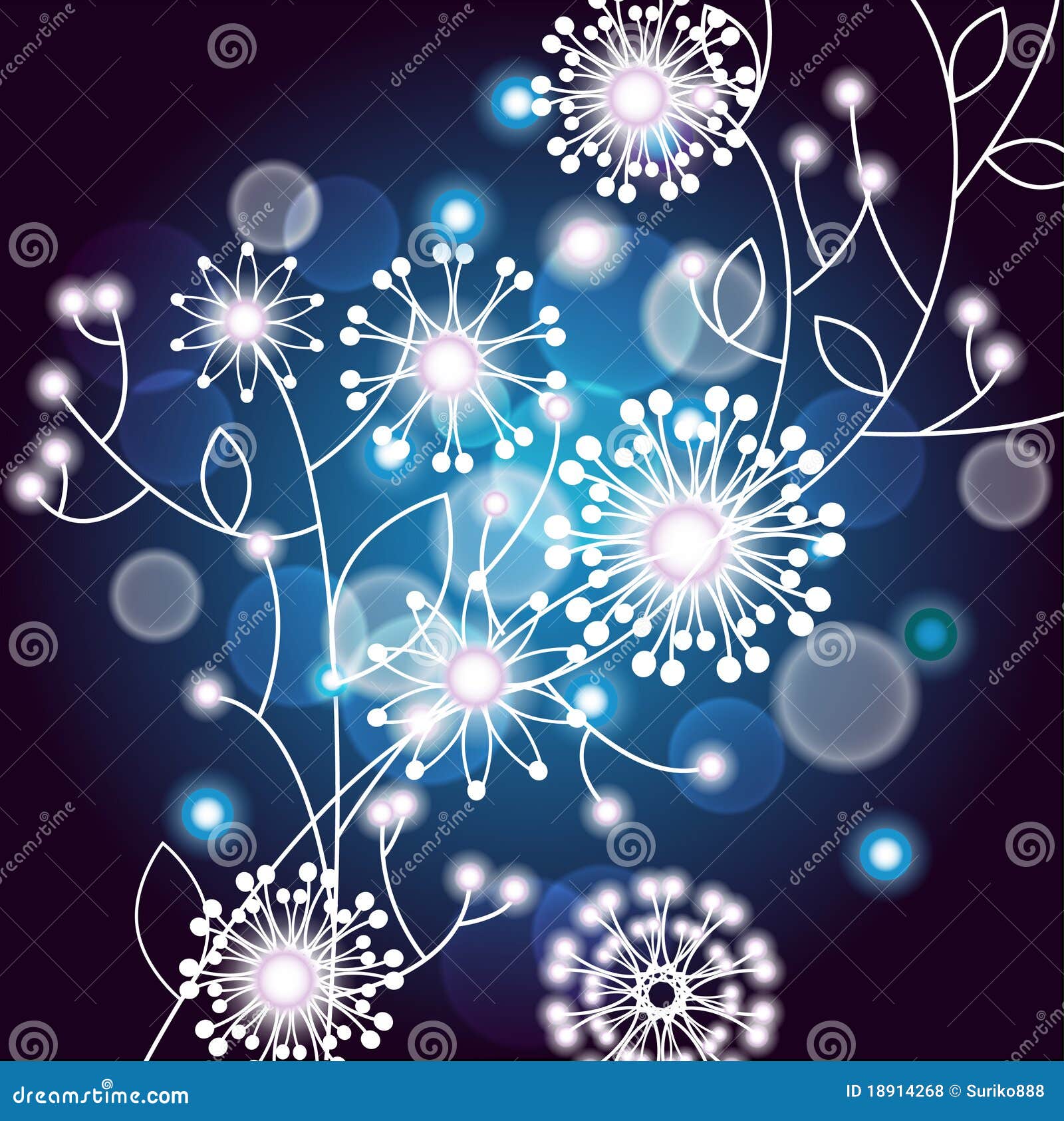 White twig with flowers stock illustration. Illustration of brochure