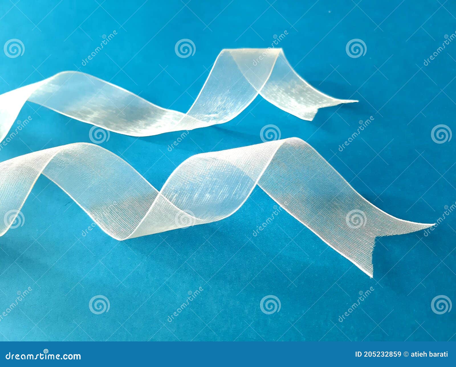 white twisted ribbons