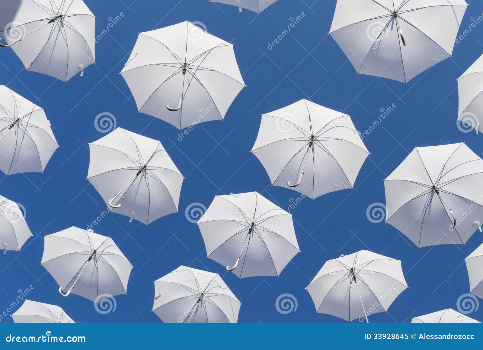 White Umbrellas on Blue Sky Stock Image Image of sunshade, weather