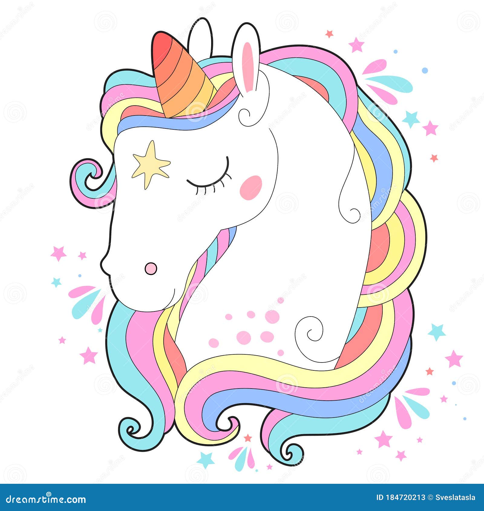 Download White Unicorn Head Vector Illustration Stock Vector ...