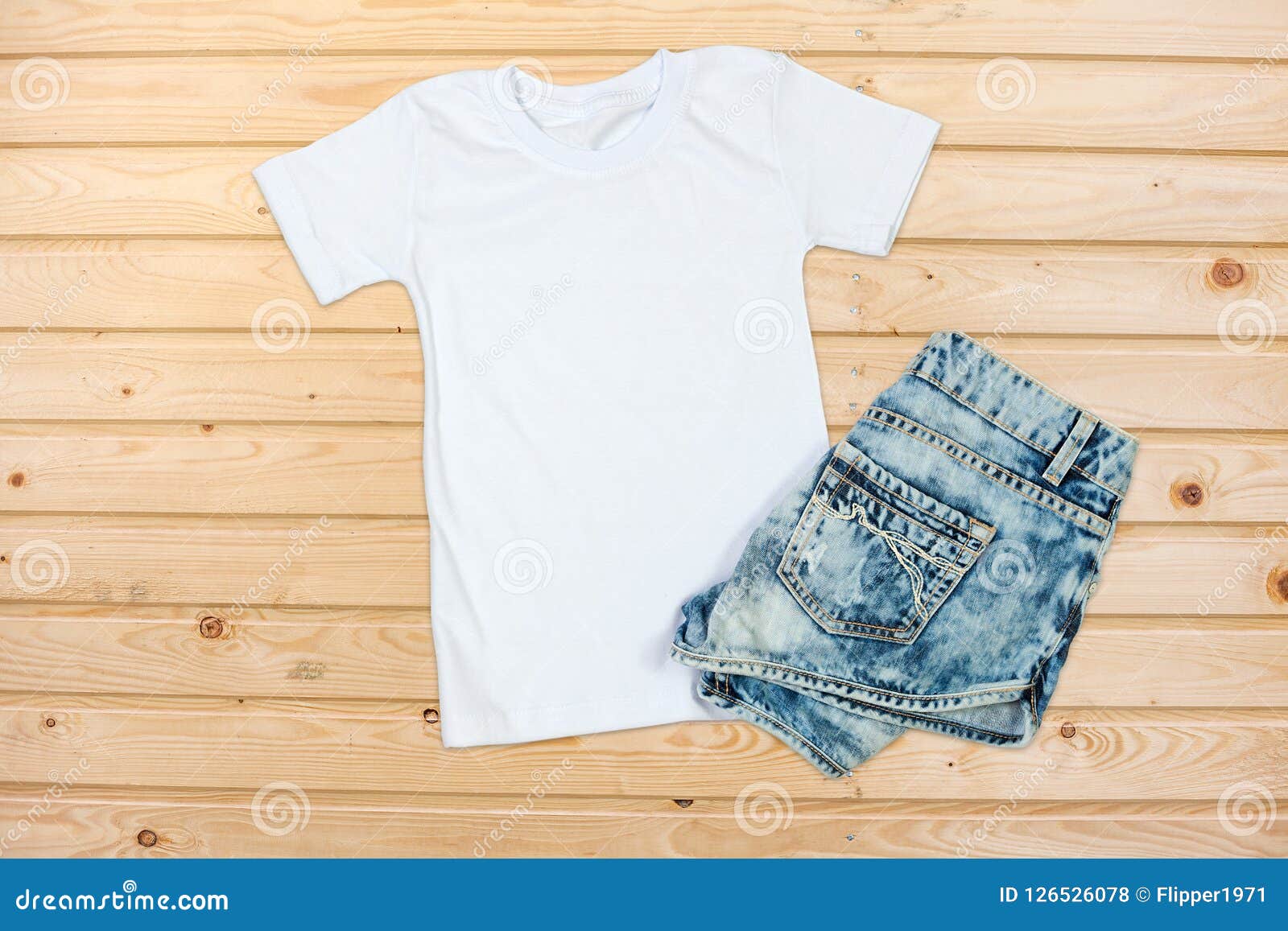 Download White Unisex T-Shirt Flat Lay Mock Up Stock Photo - Image ...