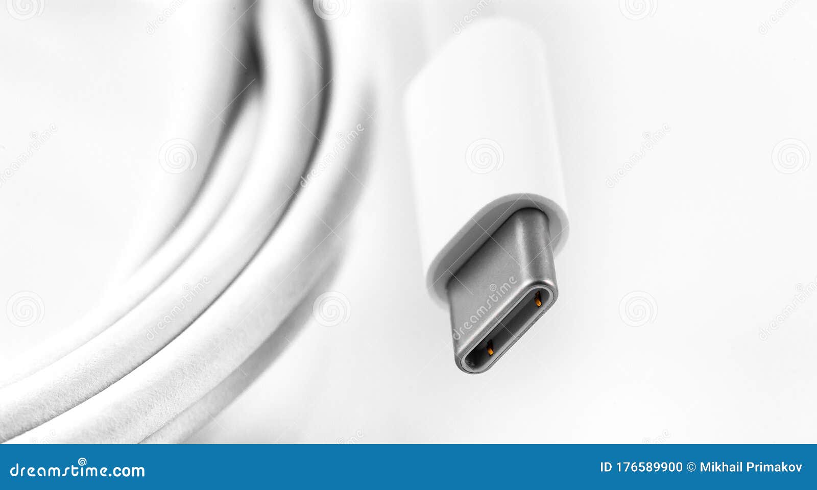 white usb type-c charger cable