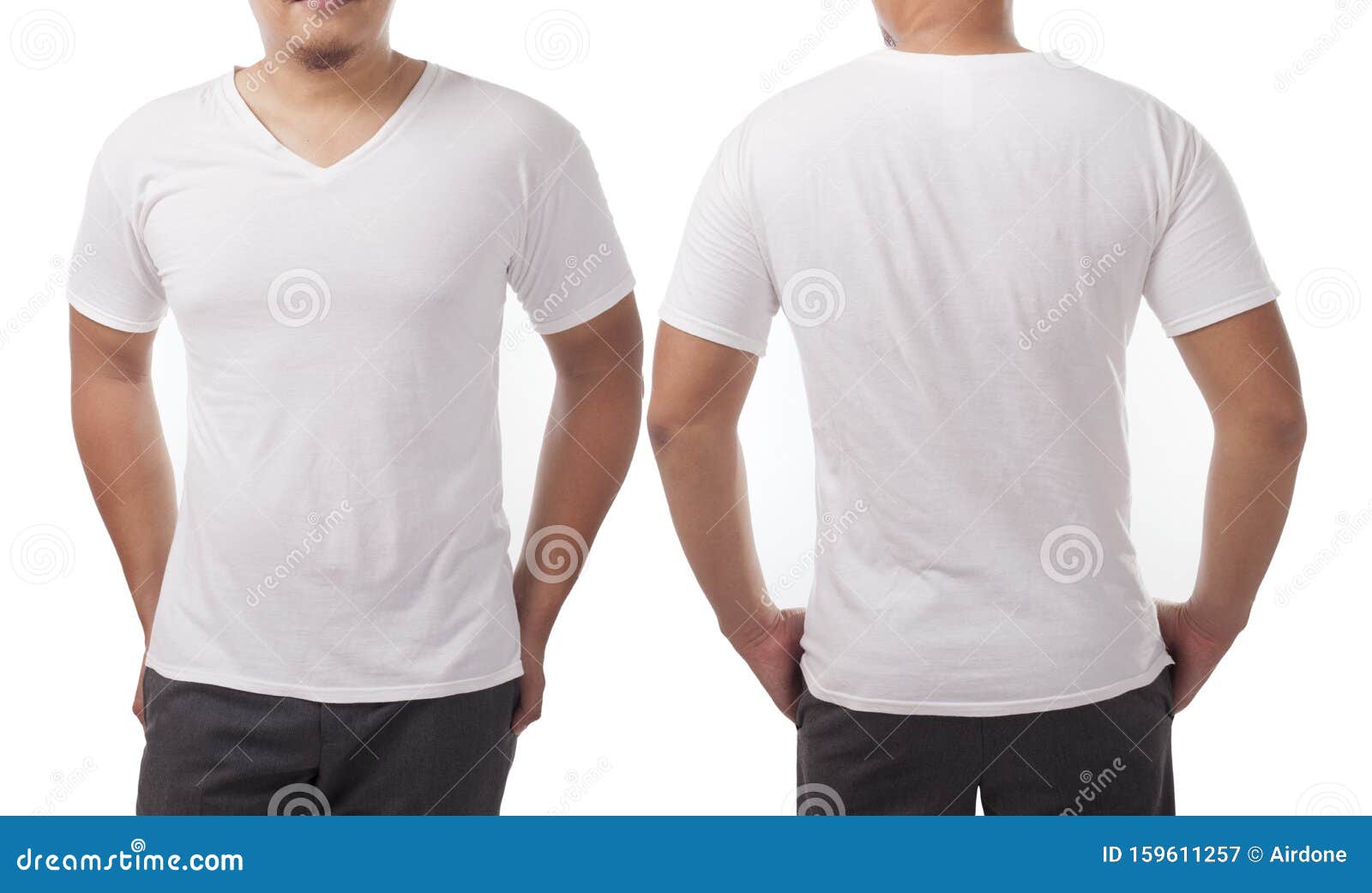 plain white t shirt for men back and front