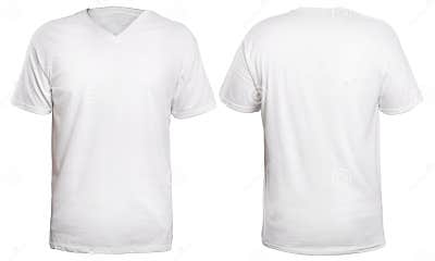 White V-Neck Shirt Mock up stock photo. Image of sleeve - 94830600