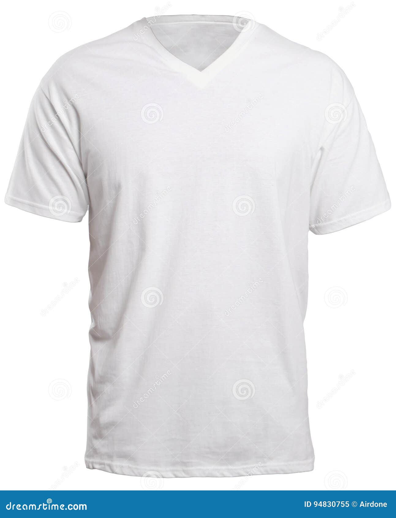 Download White V-Neck Shirt Mock up stock image. Image of front ...