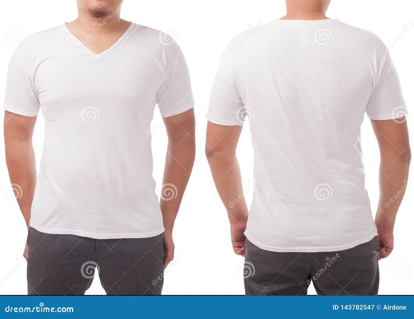 White V-Neck Shirt Design Template Stock Image - Image of cotton ...