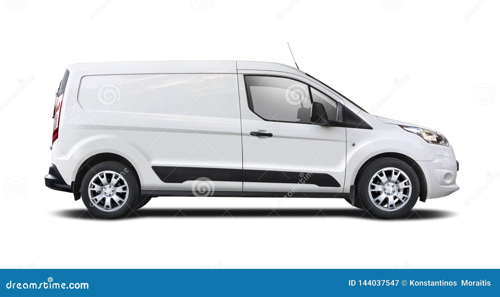 White Van Ford Transit Connect Isolated 