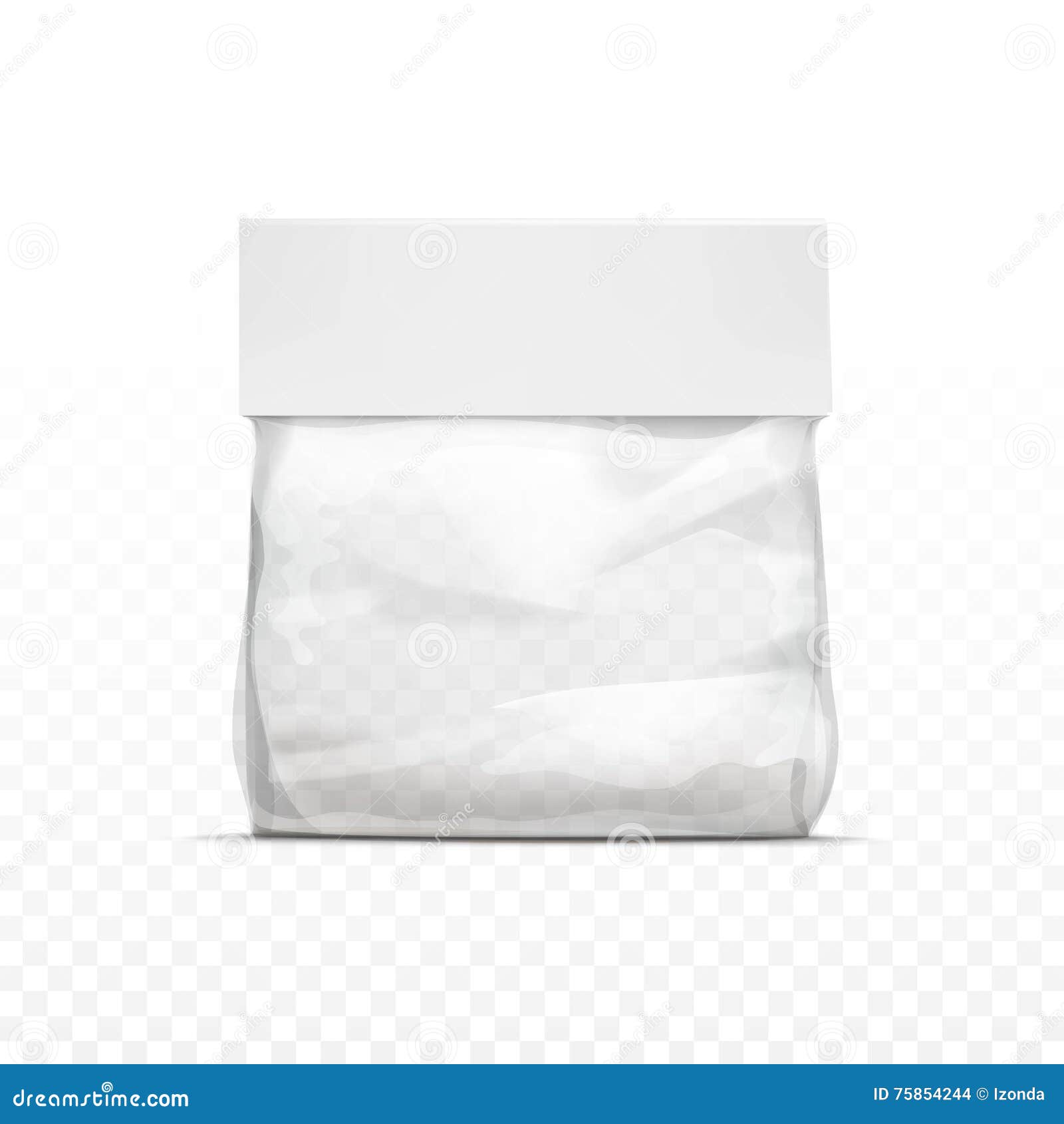 white vertical sealed transparent plastic bag