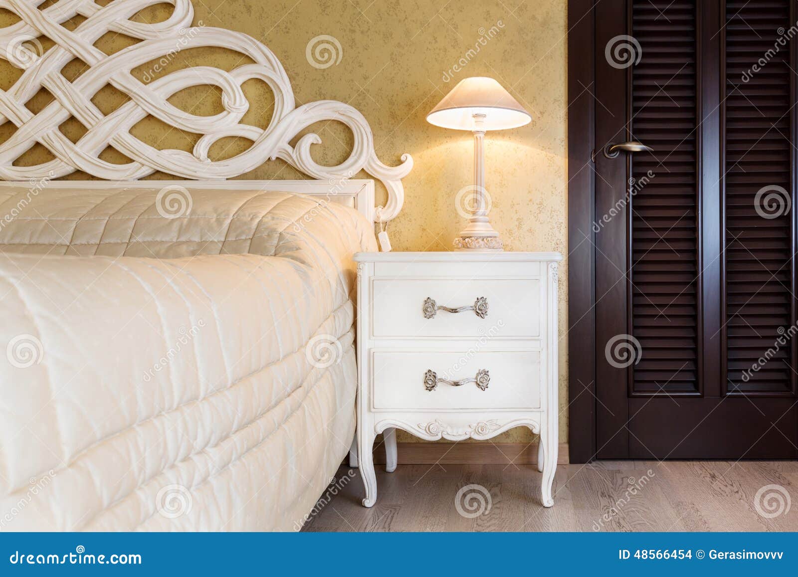 White Vintage Style Nightstand Stock Photo Image of background, design 48566454