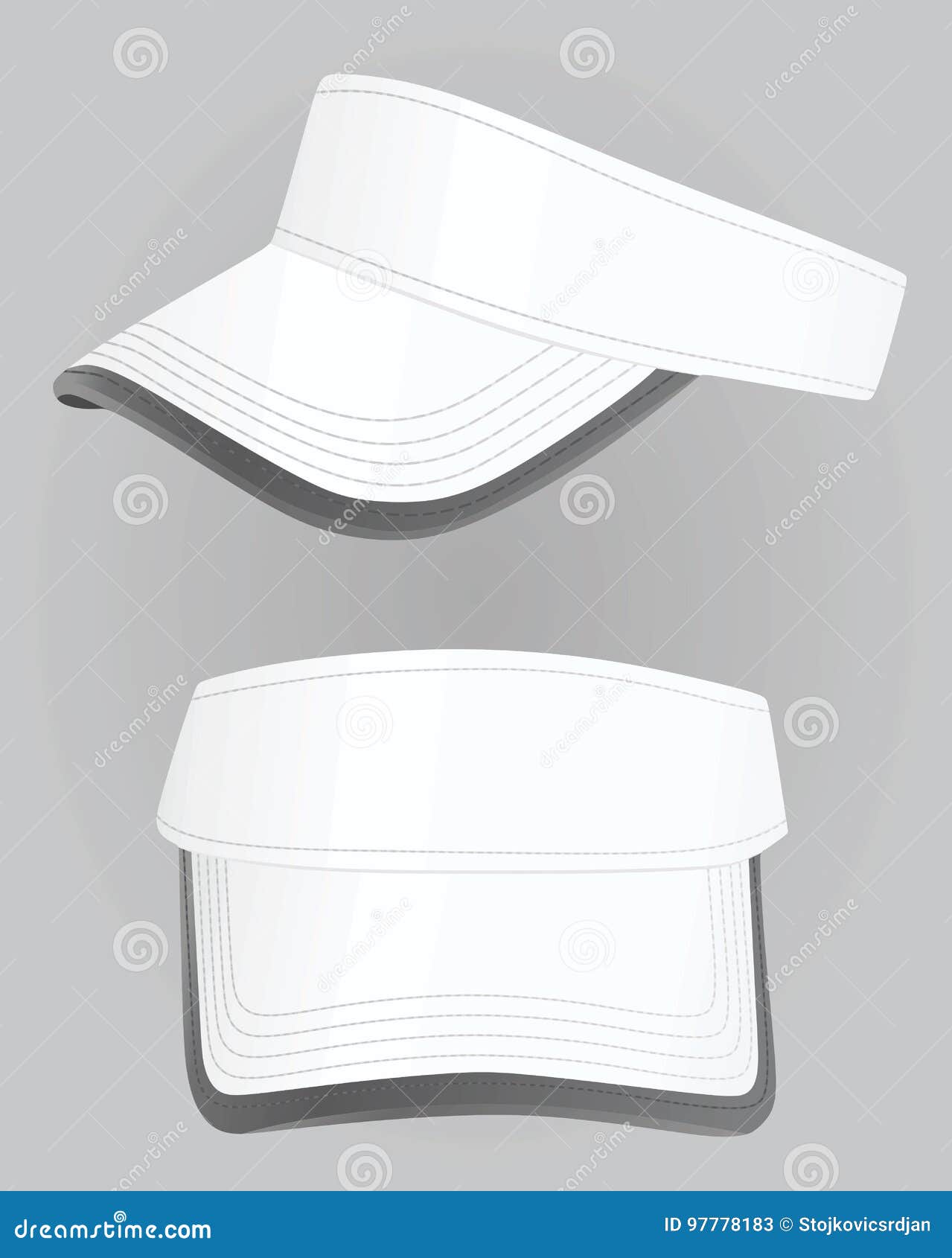 White visor cap vector stock vector. Illustration of front 97778183