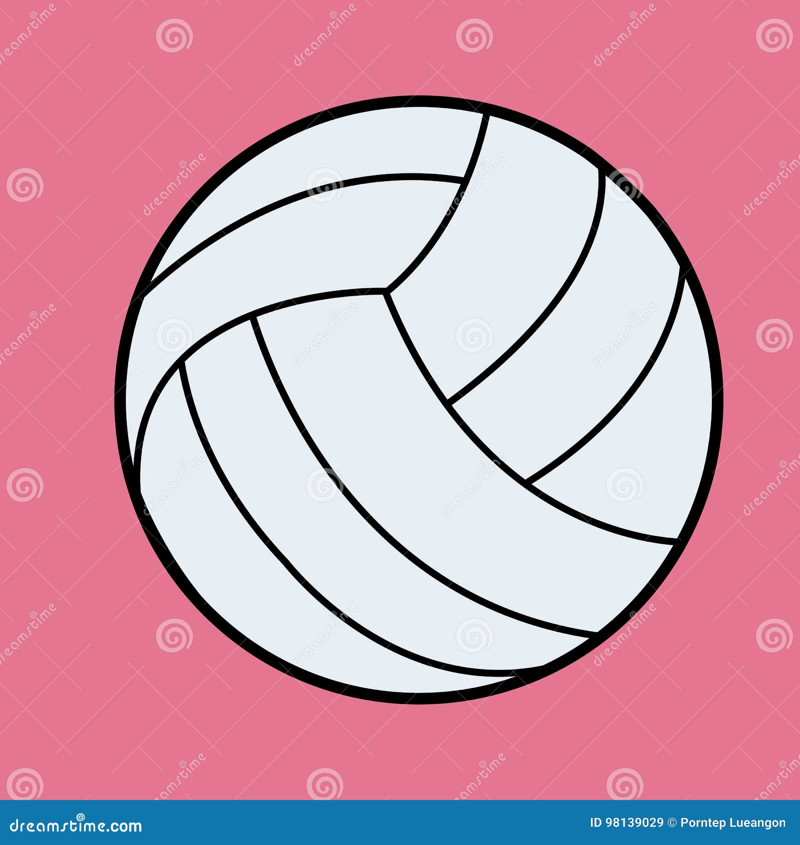 White Volleyball Vector.Volleyball Icon on Pink Stock Vector ...