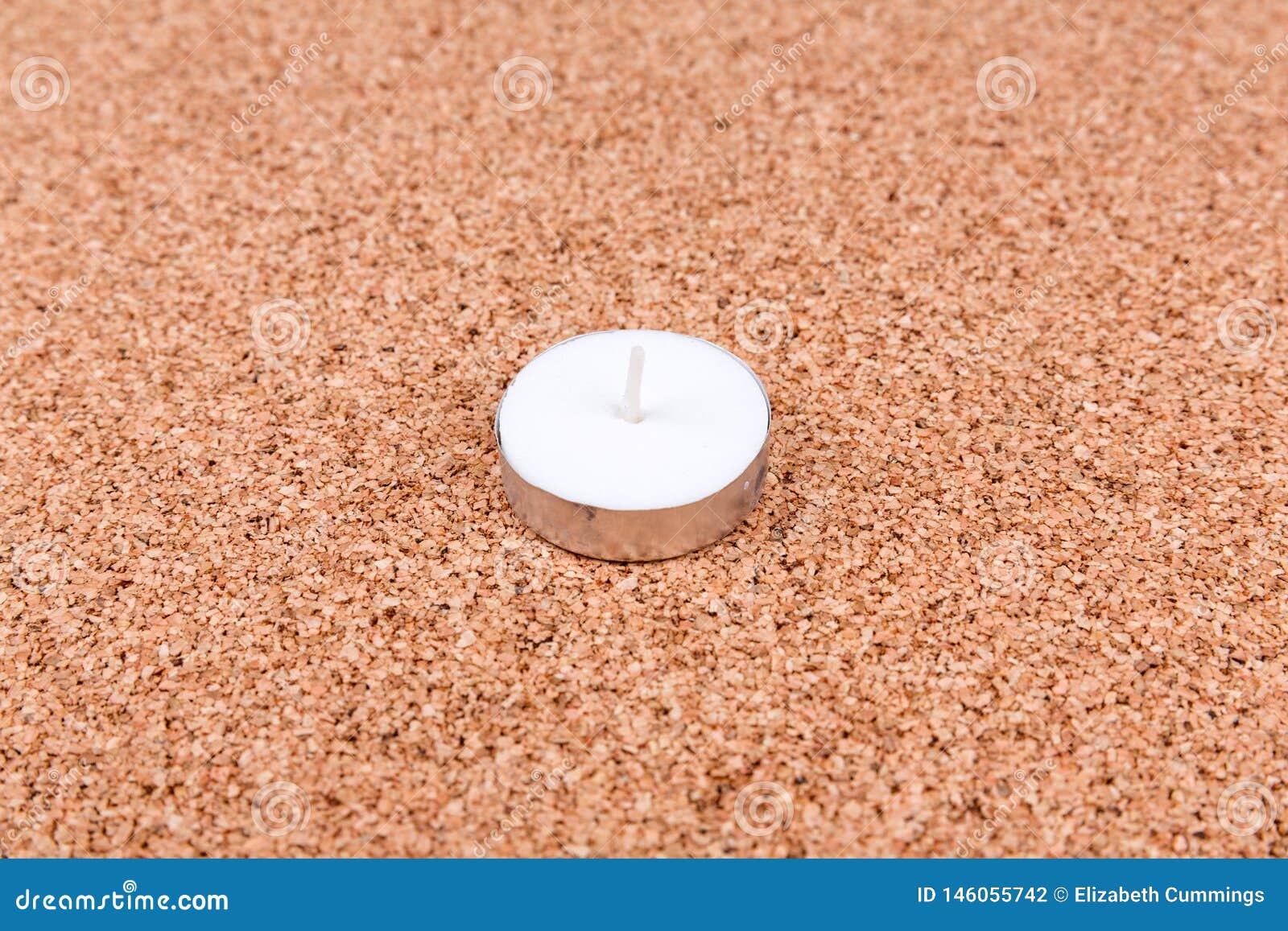 White Votive Candle on a Plain Cork Background Stock Photo Image of candle, material 146055742