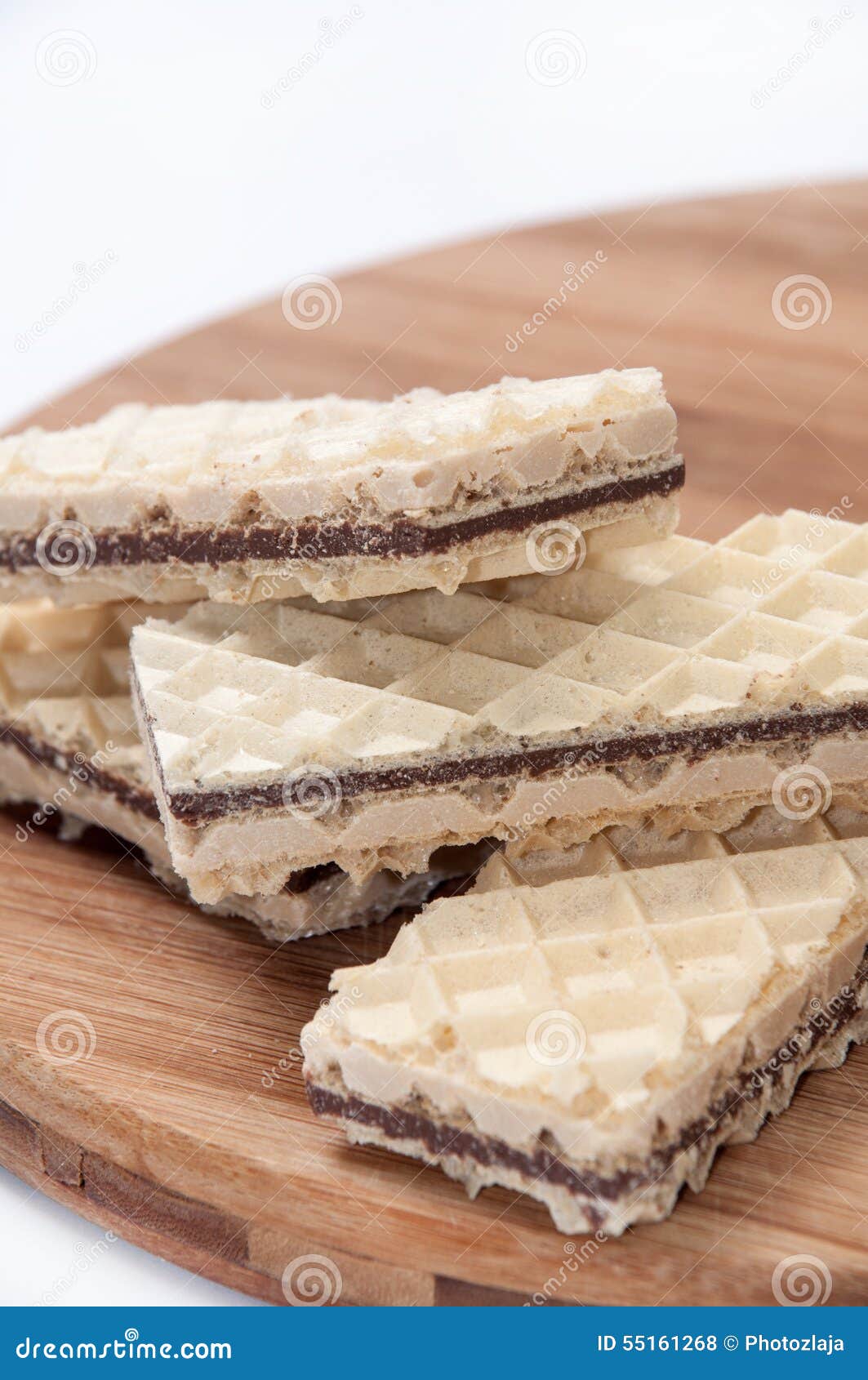 White Wafers With Chocolate RoyaltyFree Stock Photography