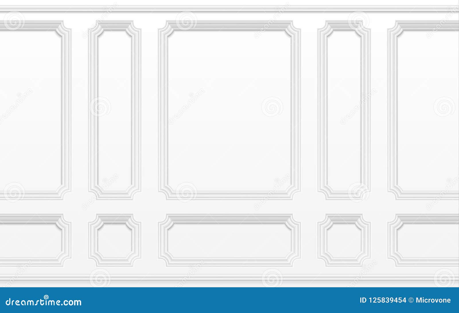 White Wall With Moulding Frames Classic Interior With Moulding Panels Seamless Vector Background Stock Vector Illustration Of Pattern Moulded 125839454