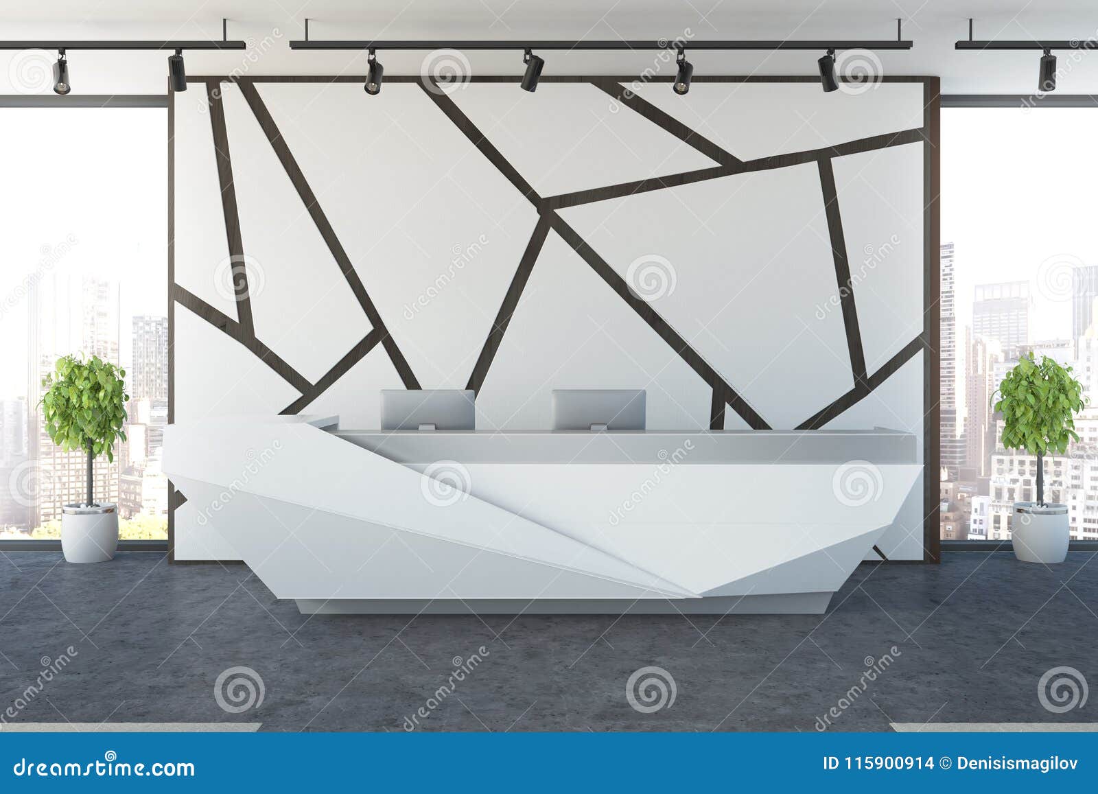 Geometric reception desk deals