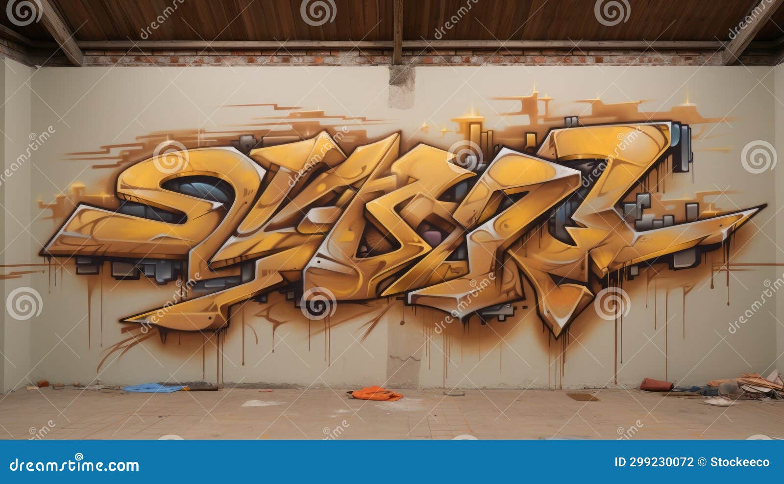 vibrant graffiti art in a captivating heistcore room