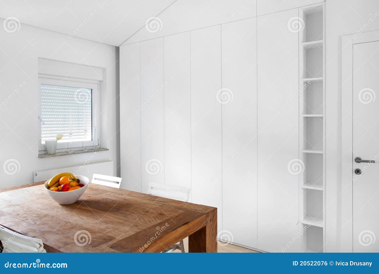 White Wardrobe in the Dining Room Stock Photo Image of closet, chair