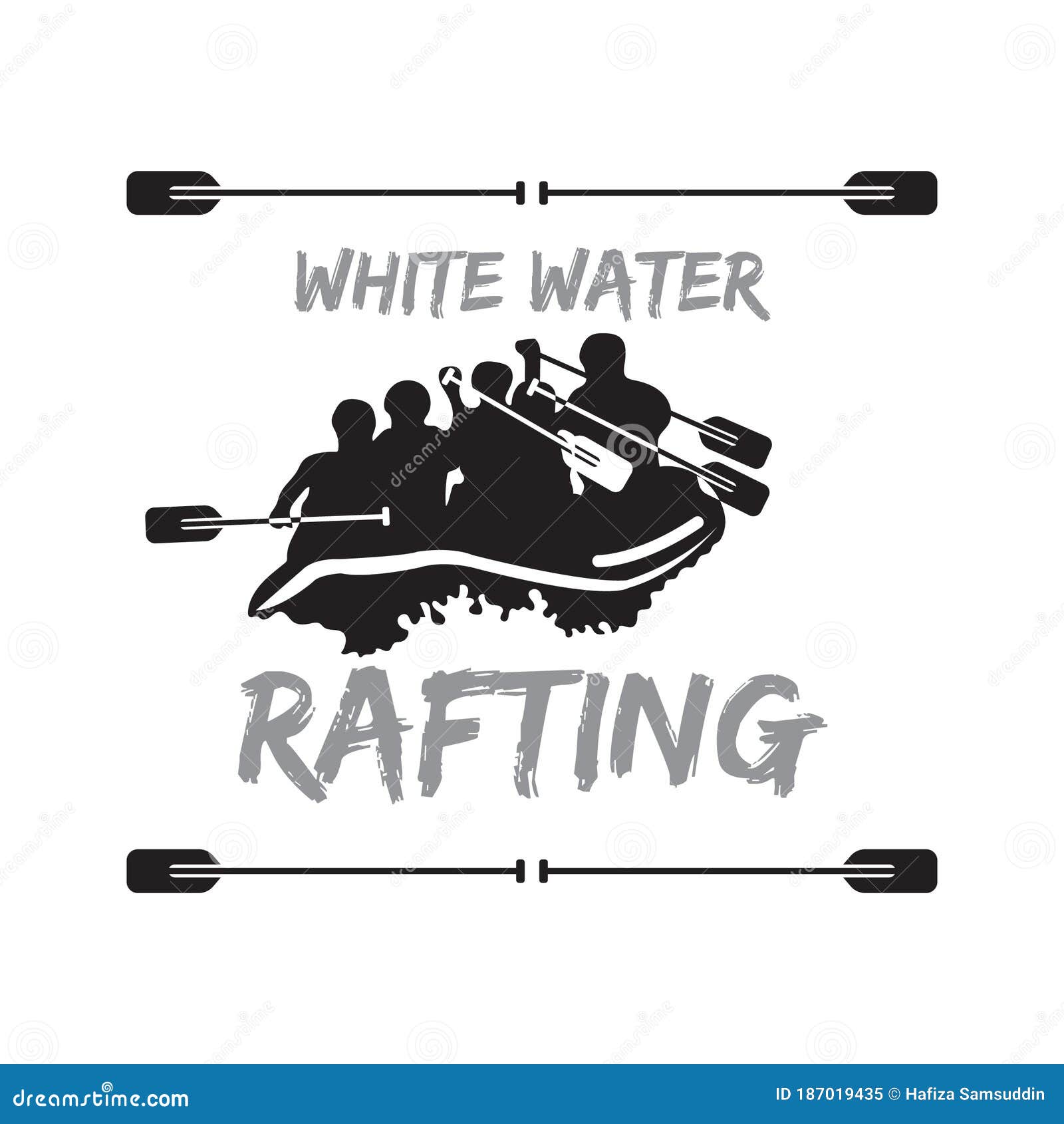 White Water Rafting. Vector Illustration Decorative Design Stock Vector