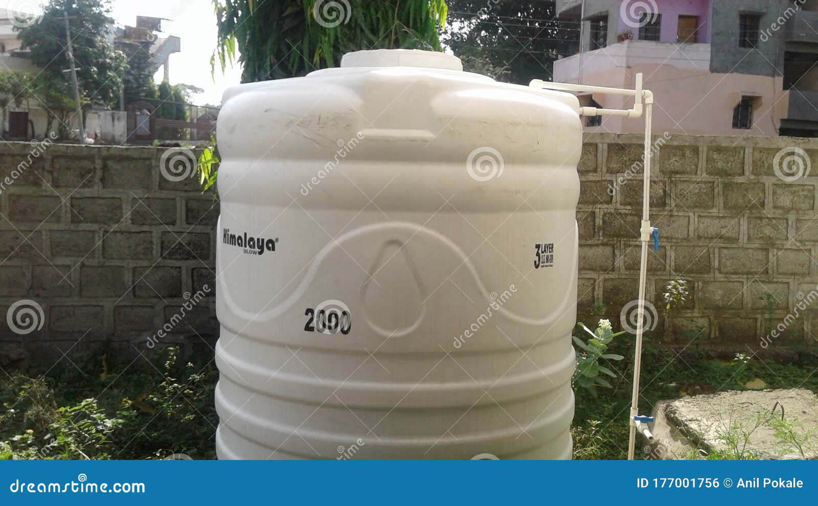 White Water Tank With Pvc Pipe Fittings Editorial Photo Image Of