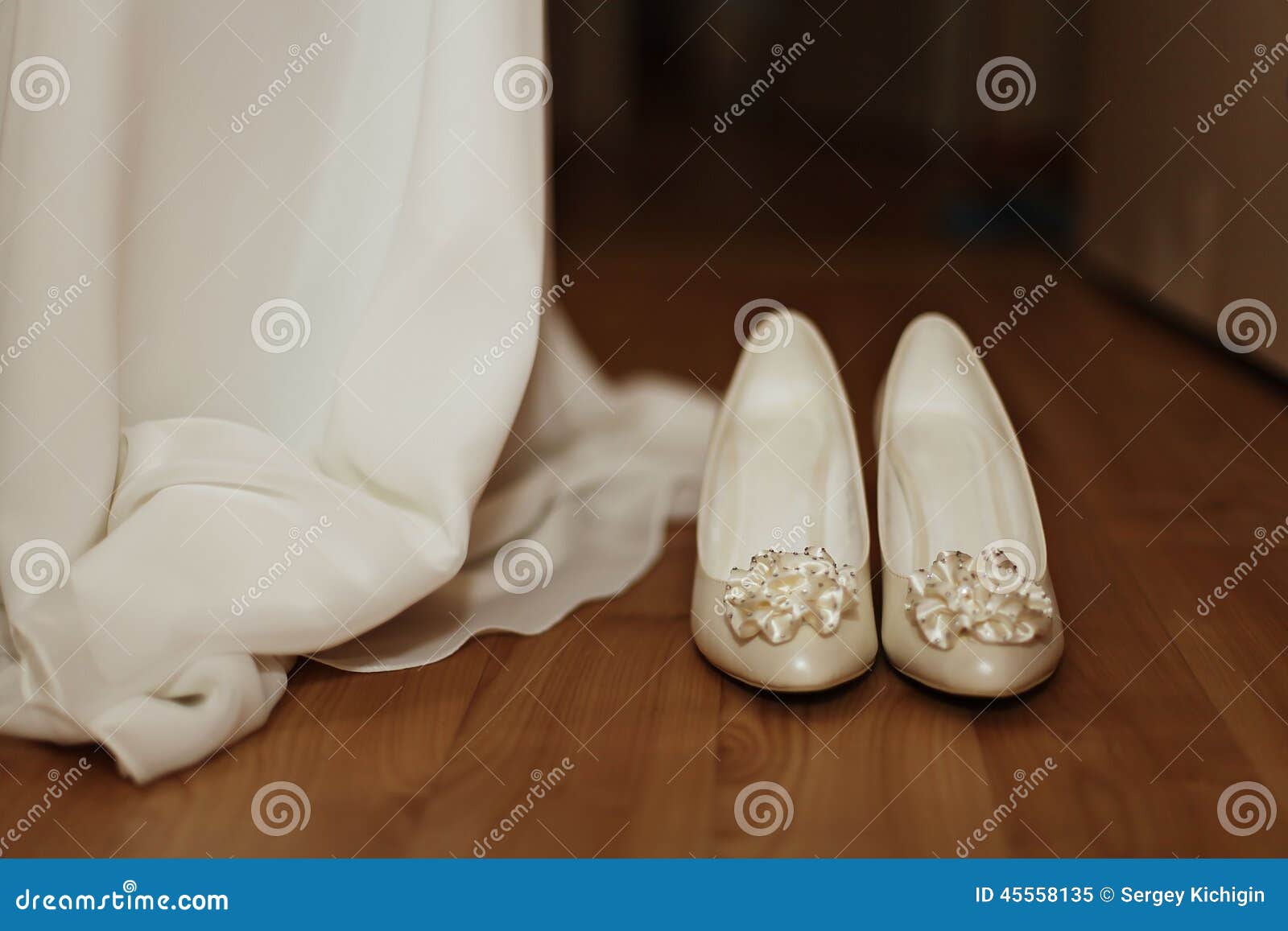White Wedding Dress Shoes Day Stock Image Image of glamour event