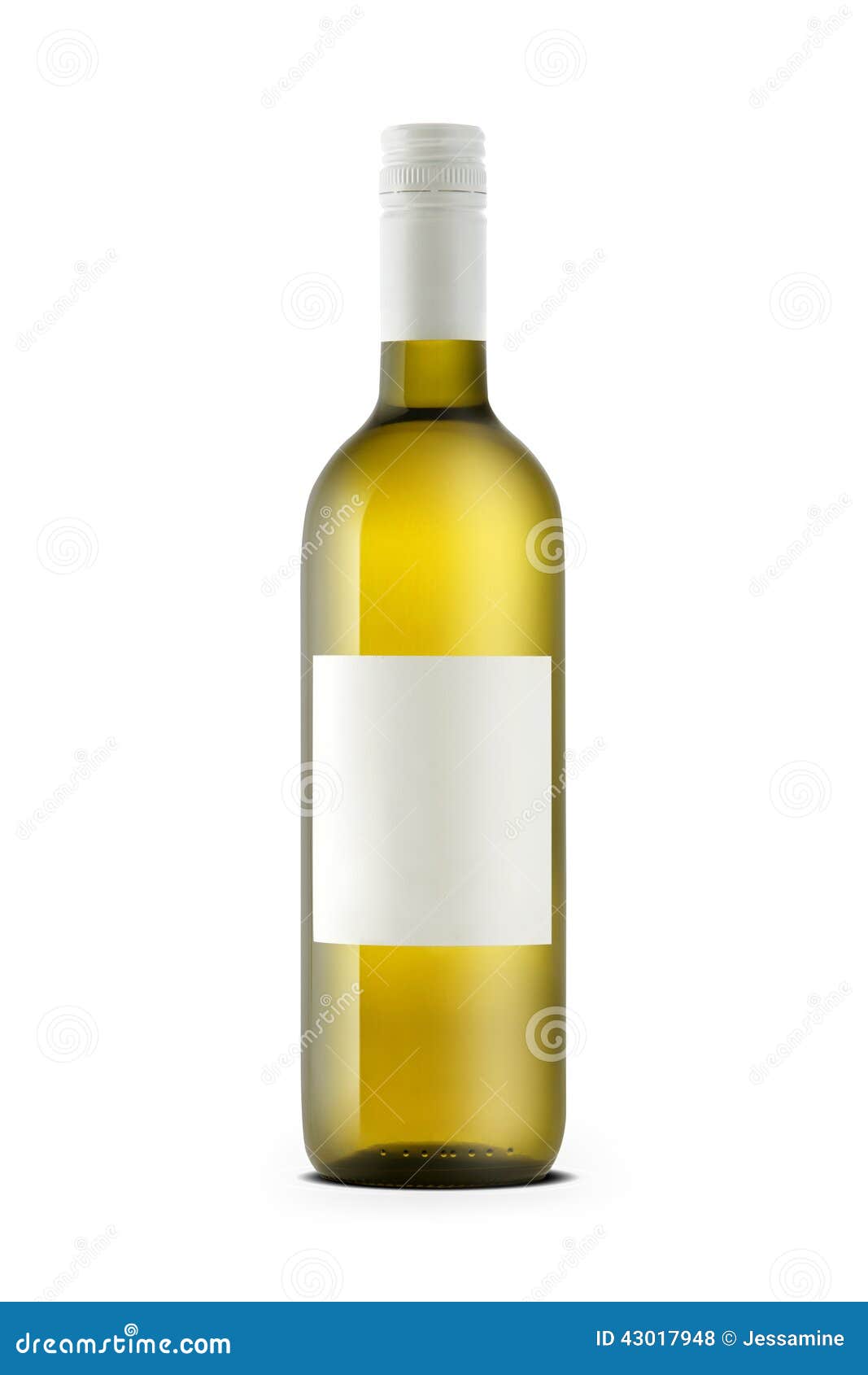 White Wine Bottle with Blank Etiquette Stock Photo Image of product