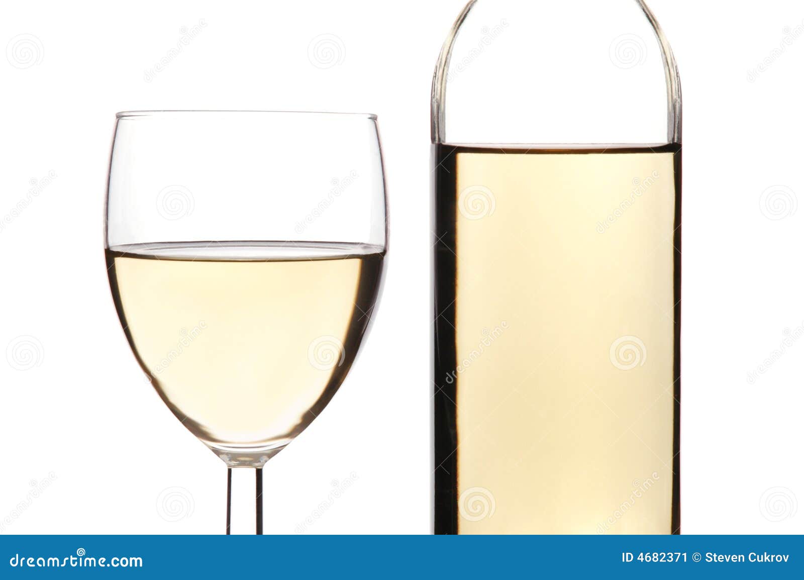 White Wine Bottle and Glass Stock Image Image of bottle, wine 4682371