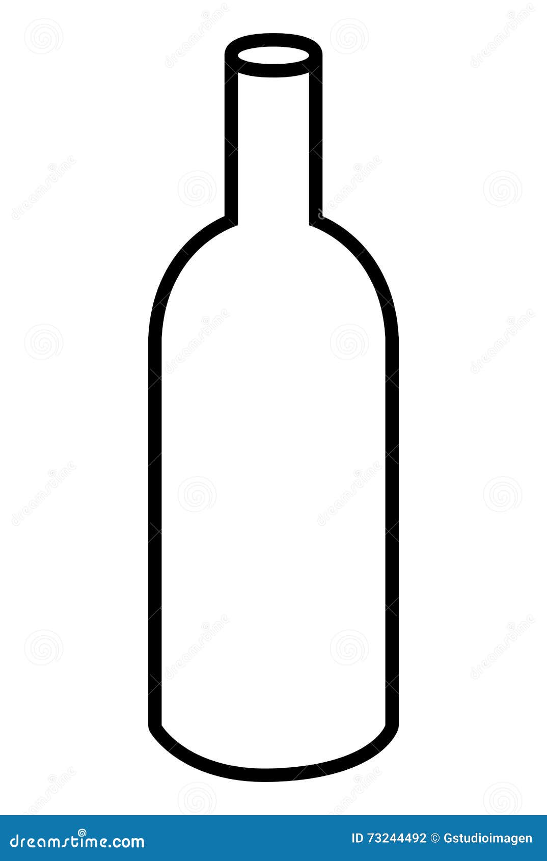 White wine bottle, graphic stock illustration. Illustration of dark