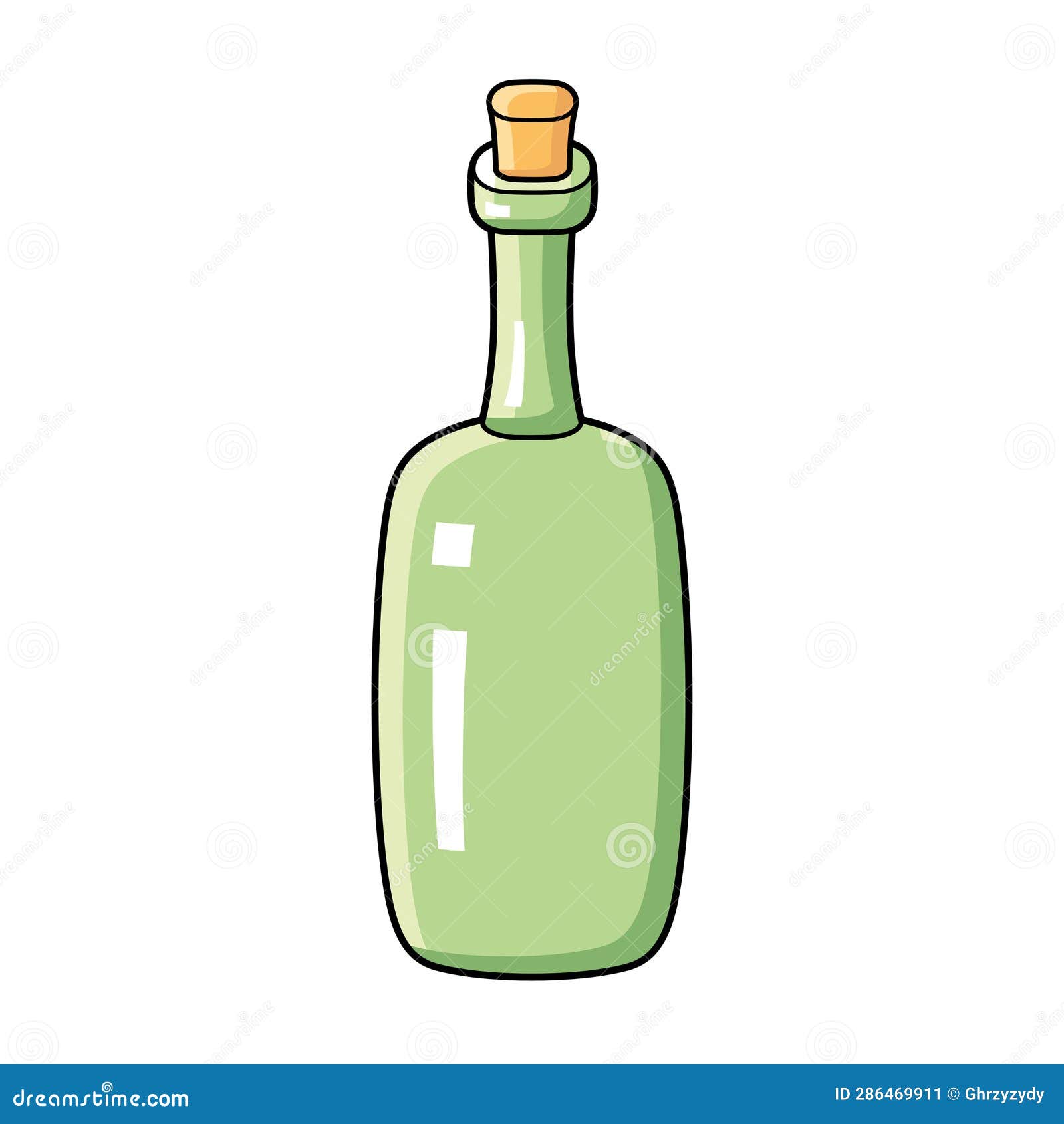 White wine bottle stock illustration. Illustration of menu 286469911
