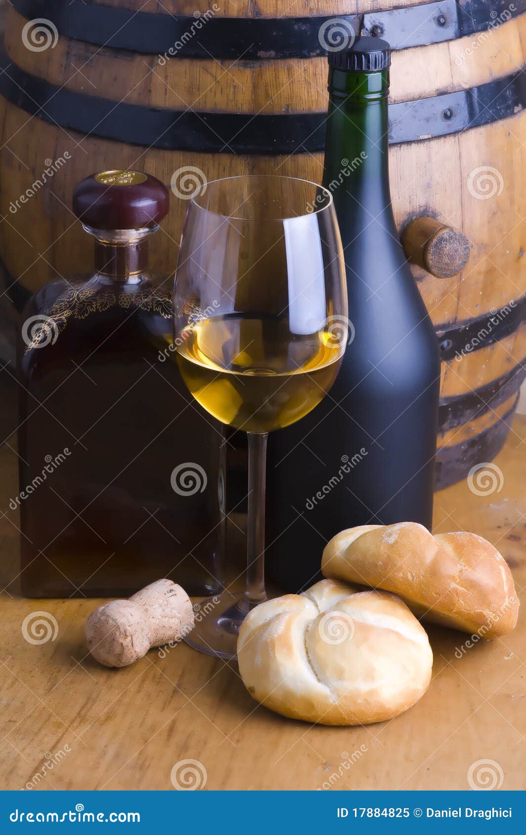 White wine and bread stock image. Image of fall, drink 17884825