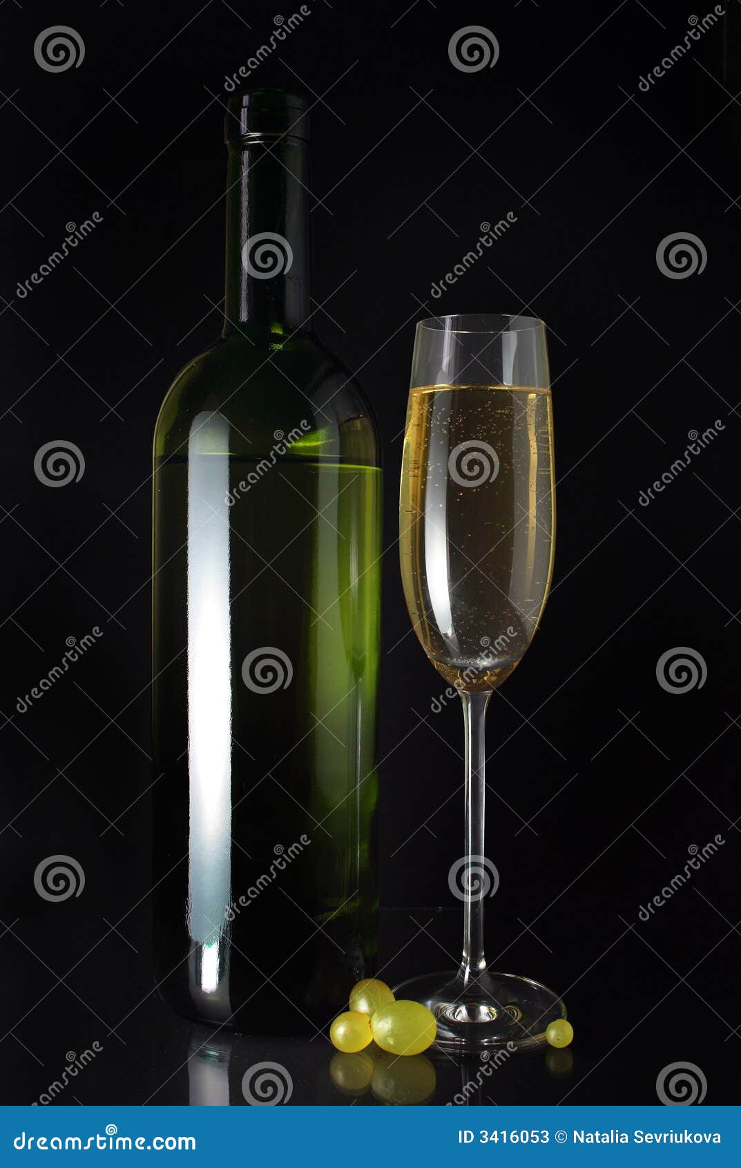White Wine Glass and Bottle Stock Image Image of celebration