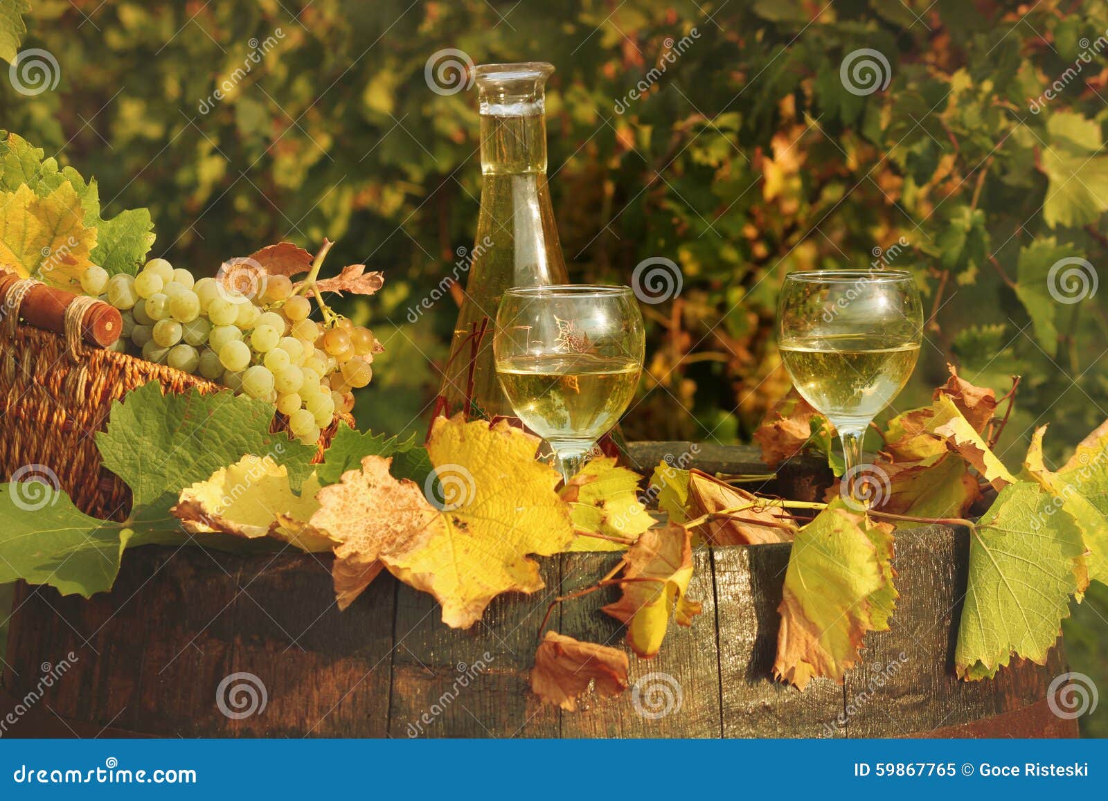 White wine and grape stock image. Image of rural, grape 59867765