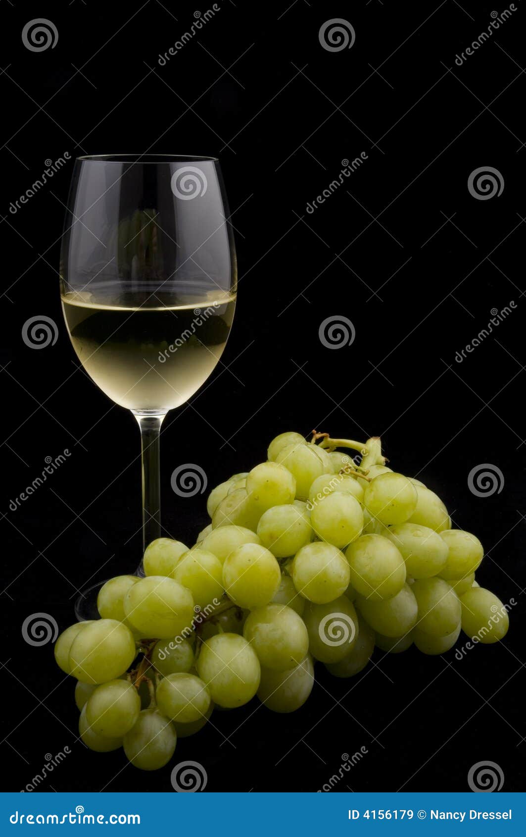 White Wine and Grapes Isolated Stock Image Image of grail, eatable