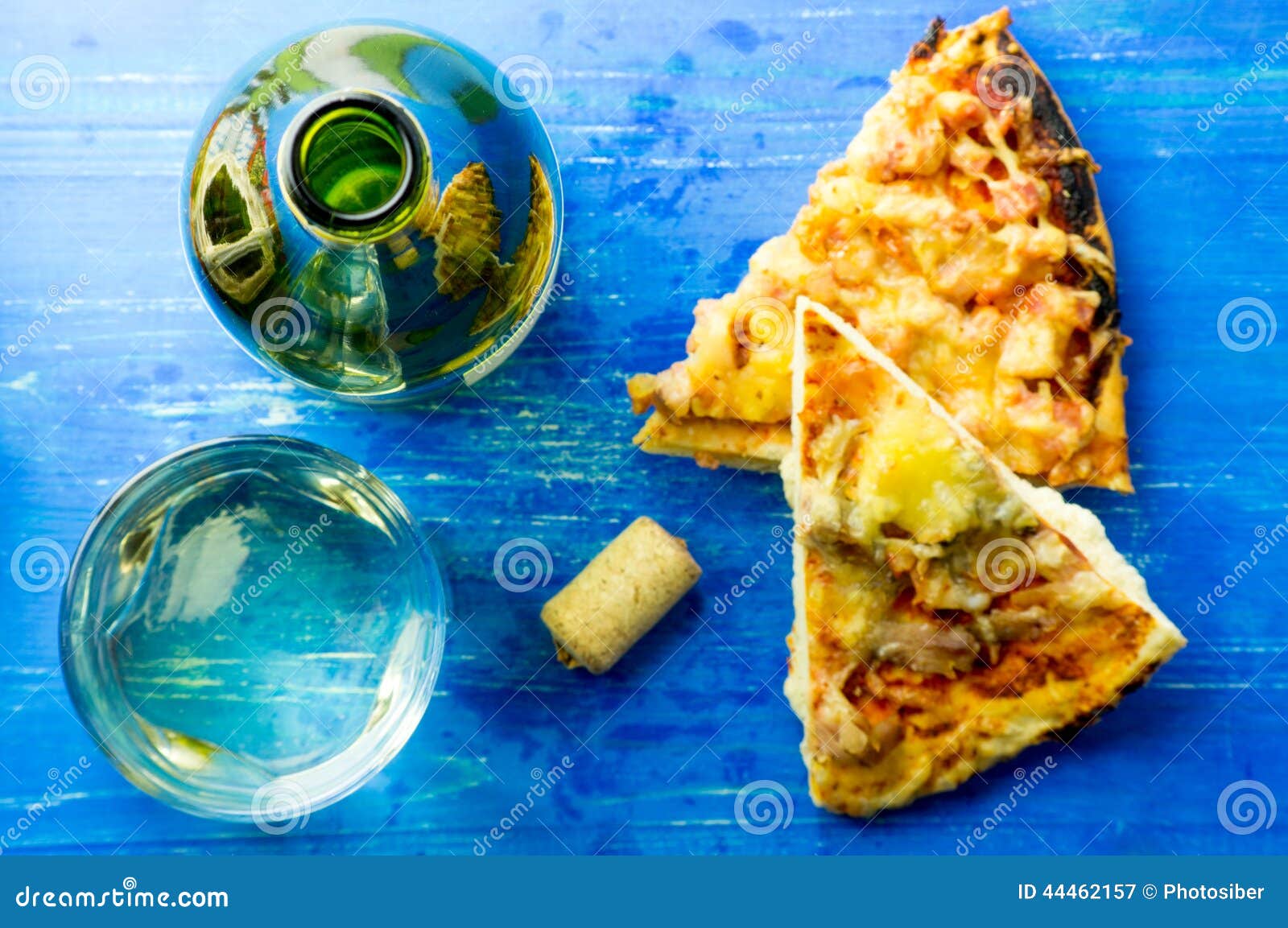 White wine and pizza stock image. Image of food, concepts 44462157
