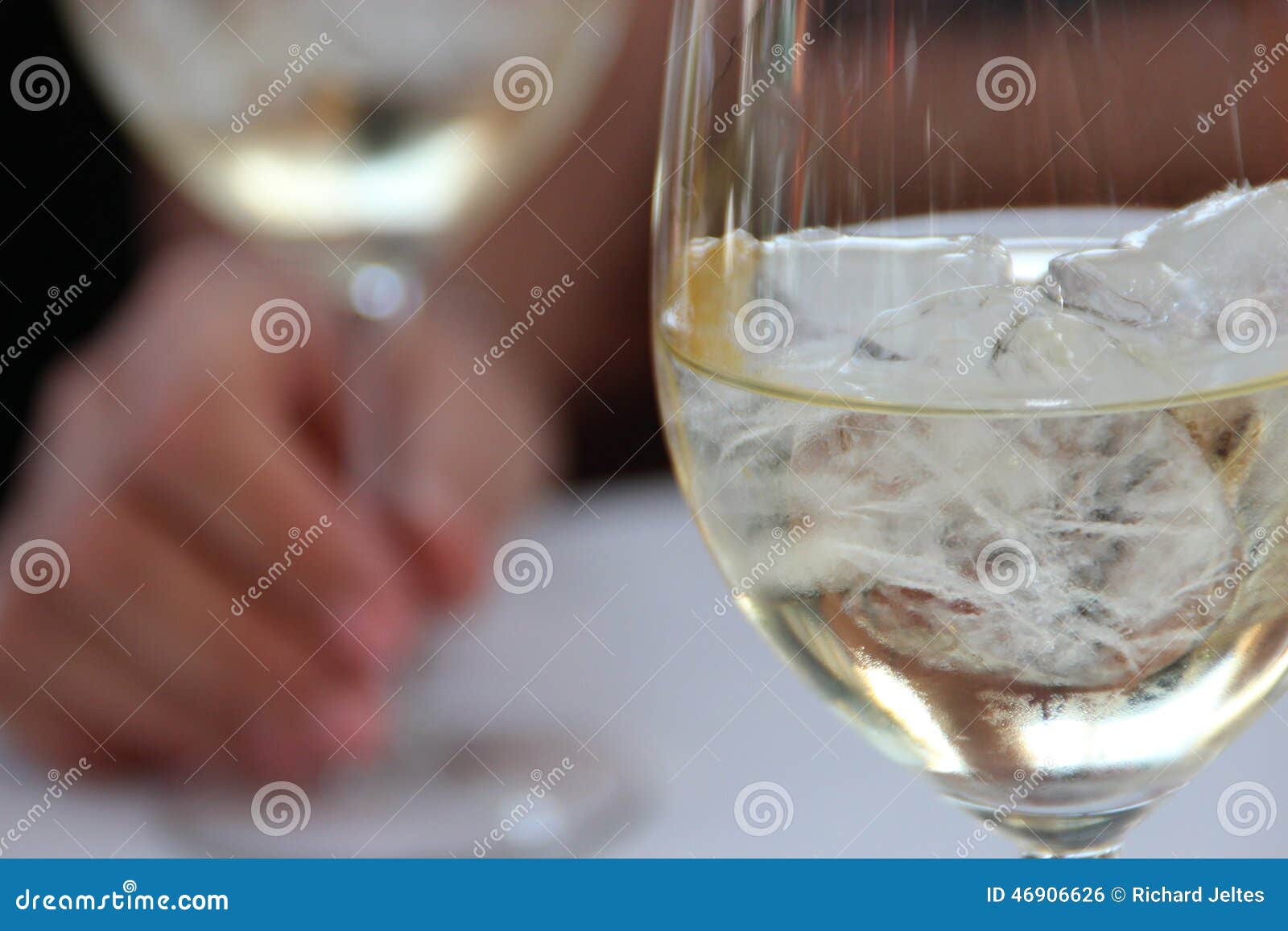 Woman with White Wine on Ice in Summer Stock Photo Image of chilly