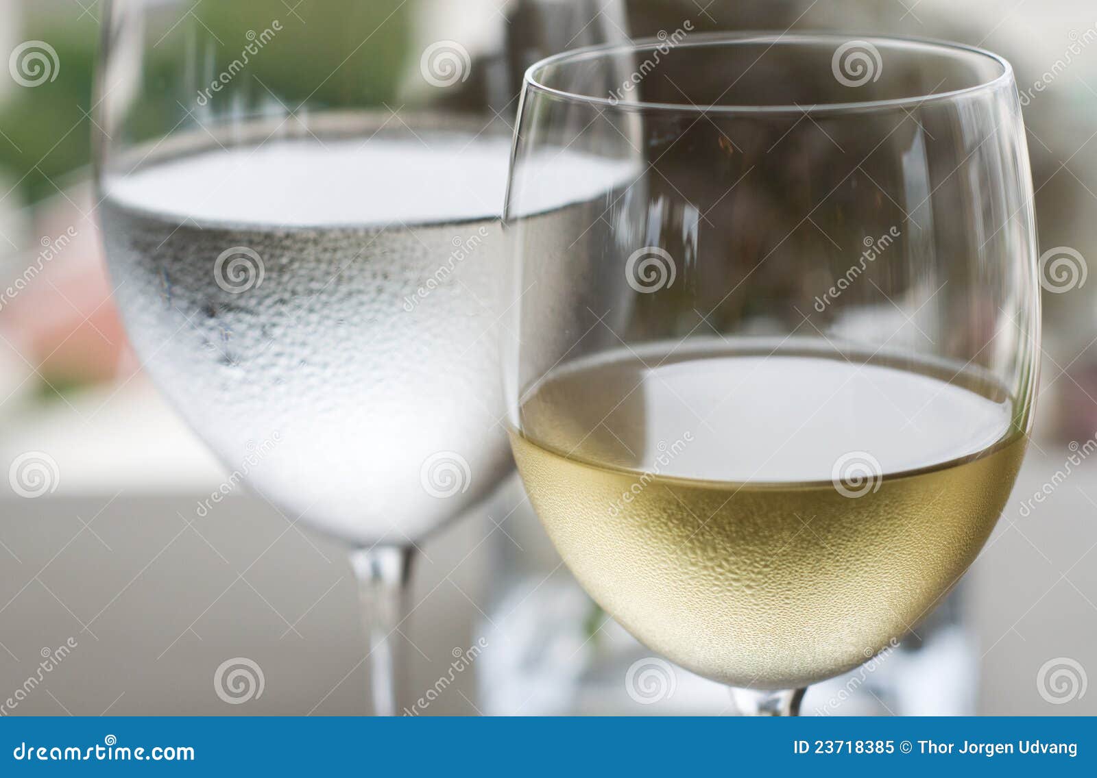 White wine and water stock image. Image of cold, white 23718385