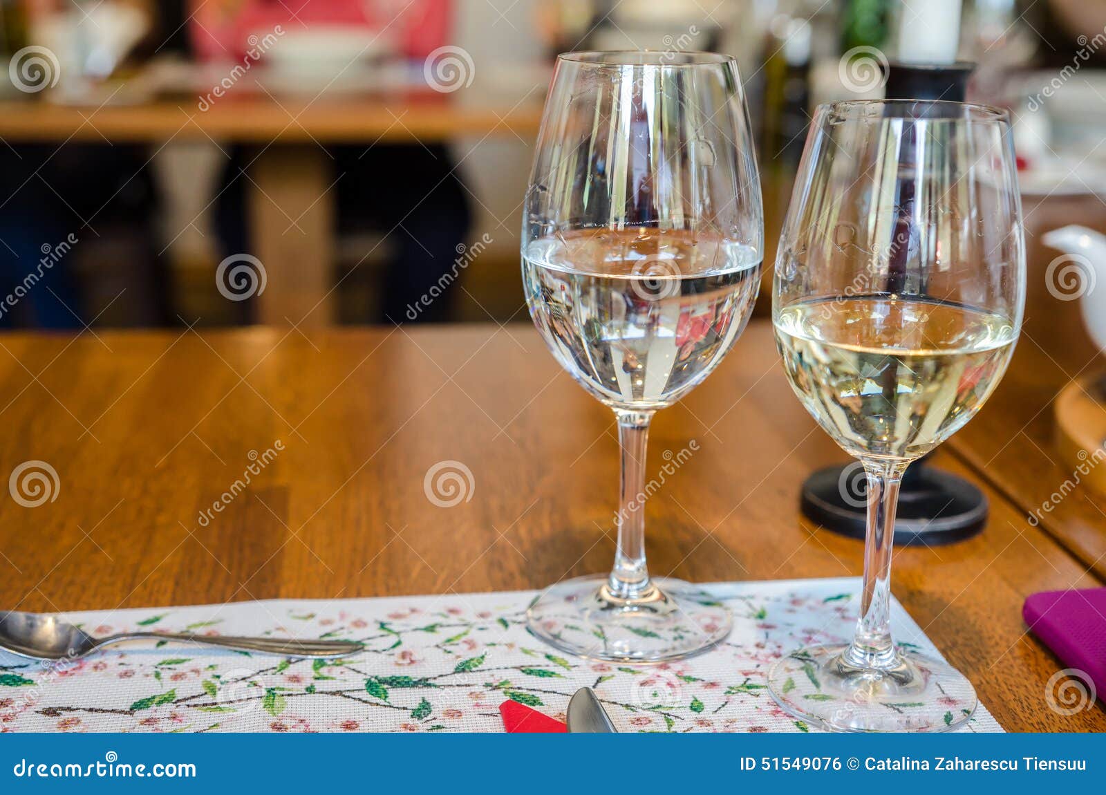 White wine and water stock photo. Image of white, reflections 51549076