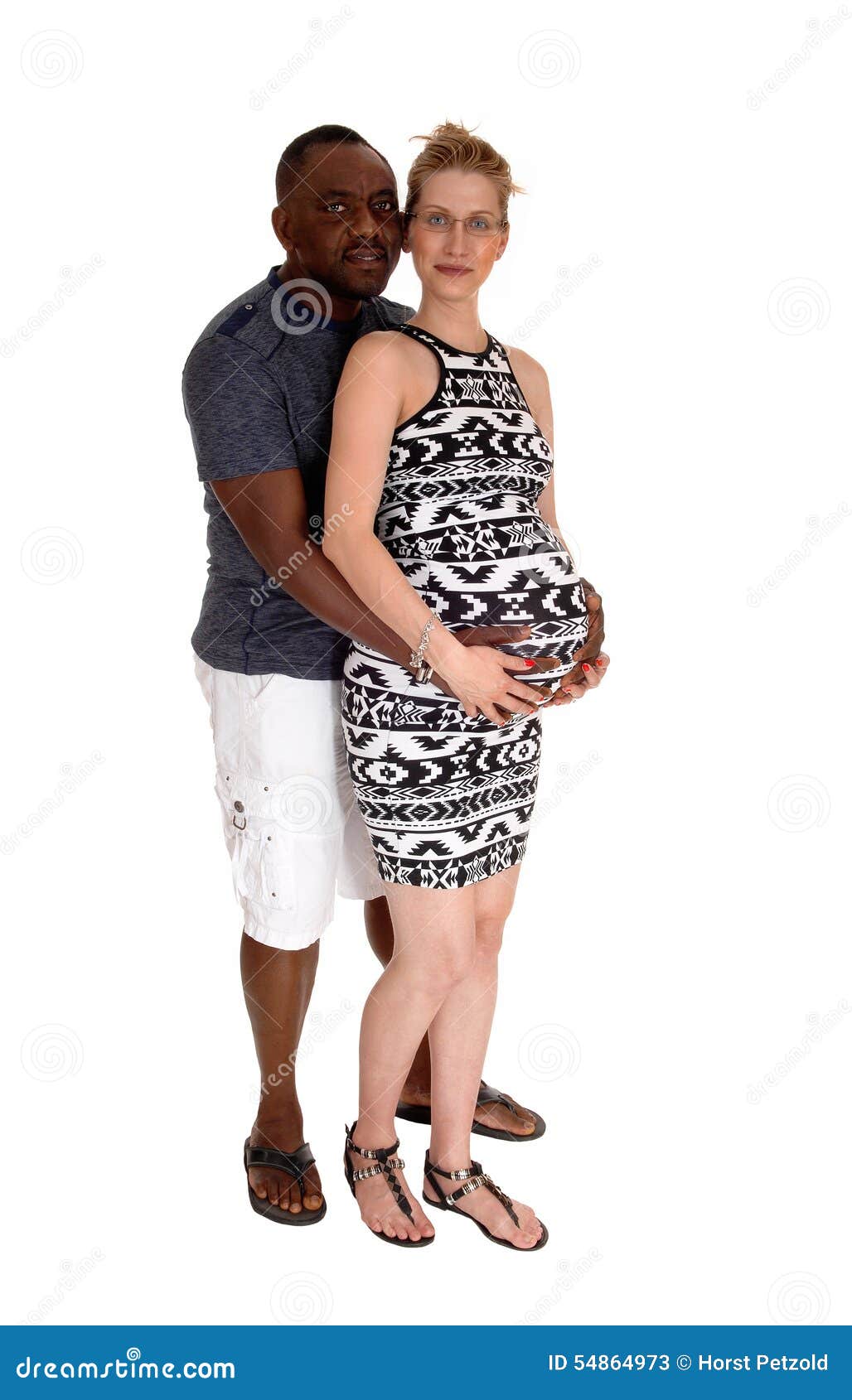 White Woman Pregnant Black Man Stock Image Image Of