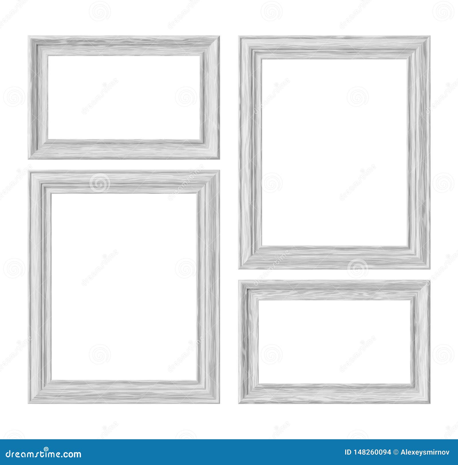White Wood Frames For Picture Or Photo Isolated On White Backgro