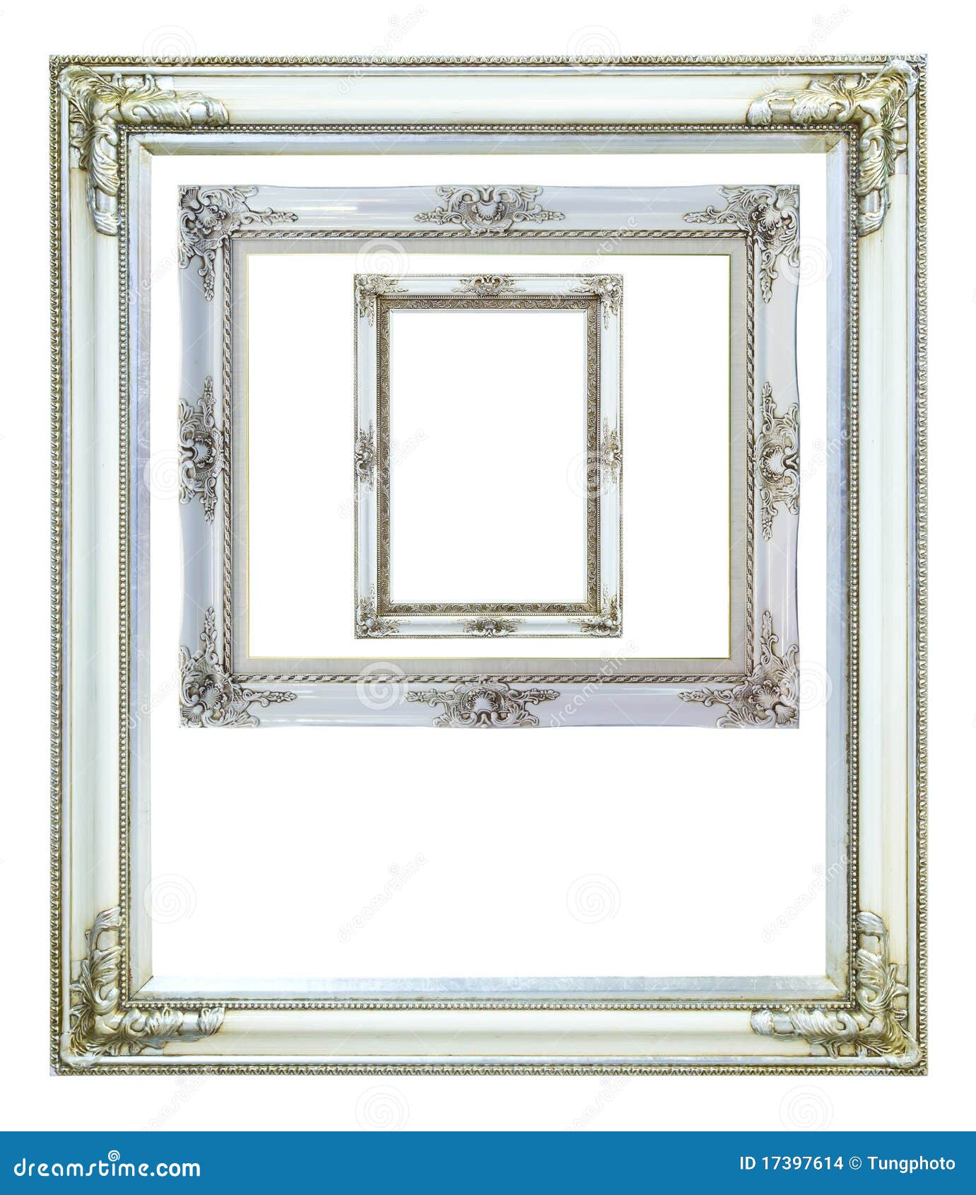 White Wood Photo Image Frame Isolated Stock Photo Image of background