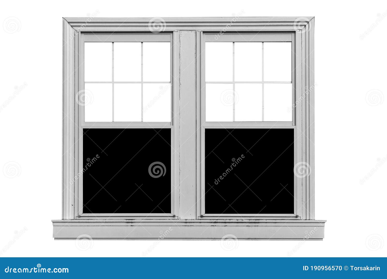 White Wood Window Frame Isolated Stock Photo - Image of house ...