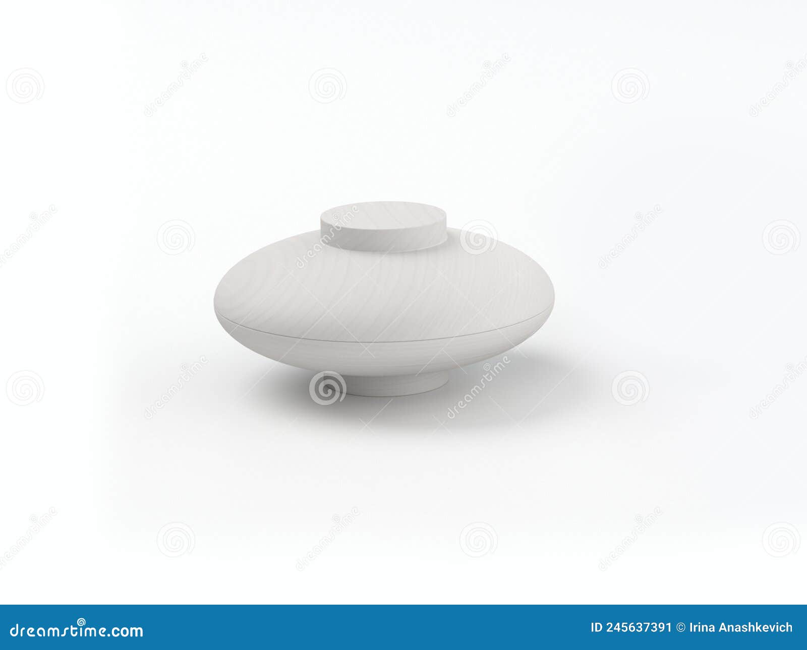 White Wooden Decorative Box on a White Background. 3D Modeling and