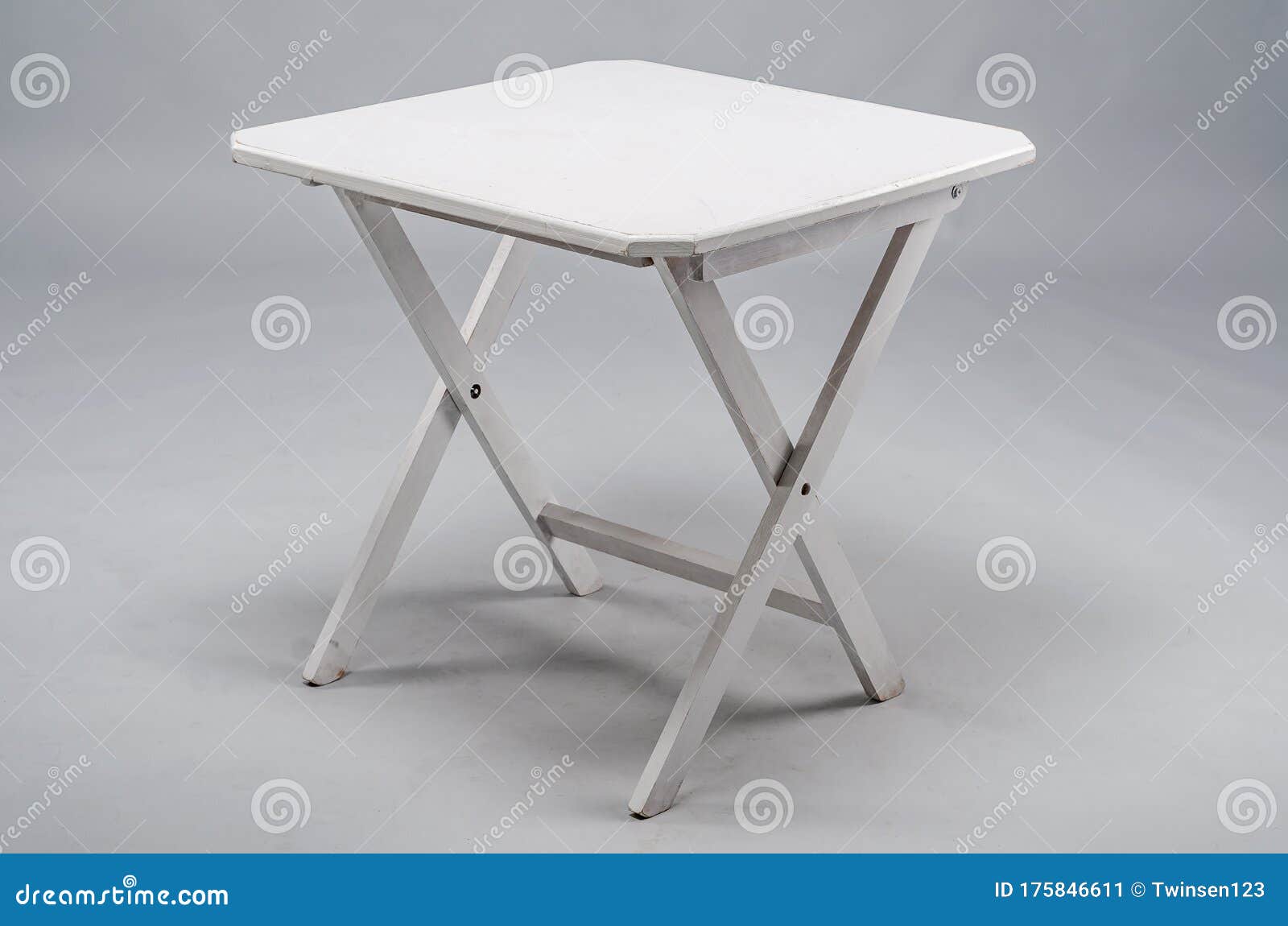 White Wooden Folding Table Over White Background Stock Image Image of comfort, interior 175846611
