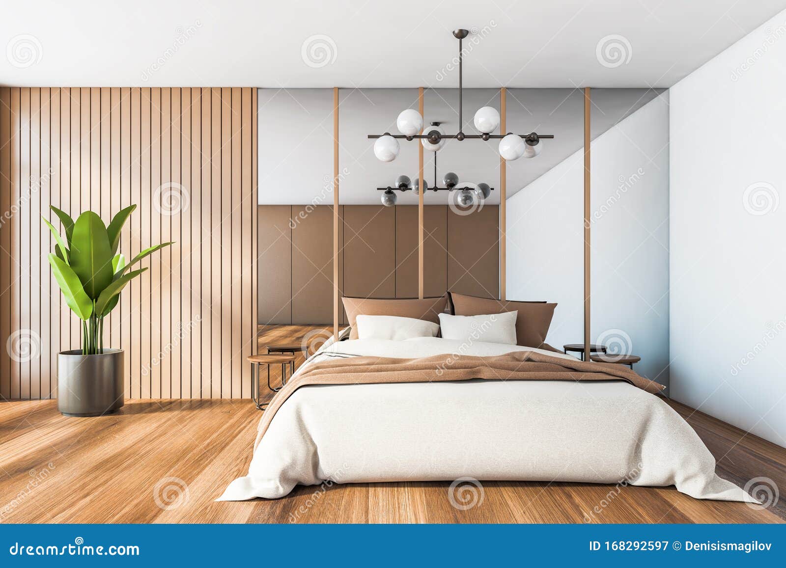picture Big Mirror For Bedroom Wall https www dreamstime com white wooden master bedroom mirror interior modern walls floor comfortable king size bed big d rendering image168292597