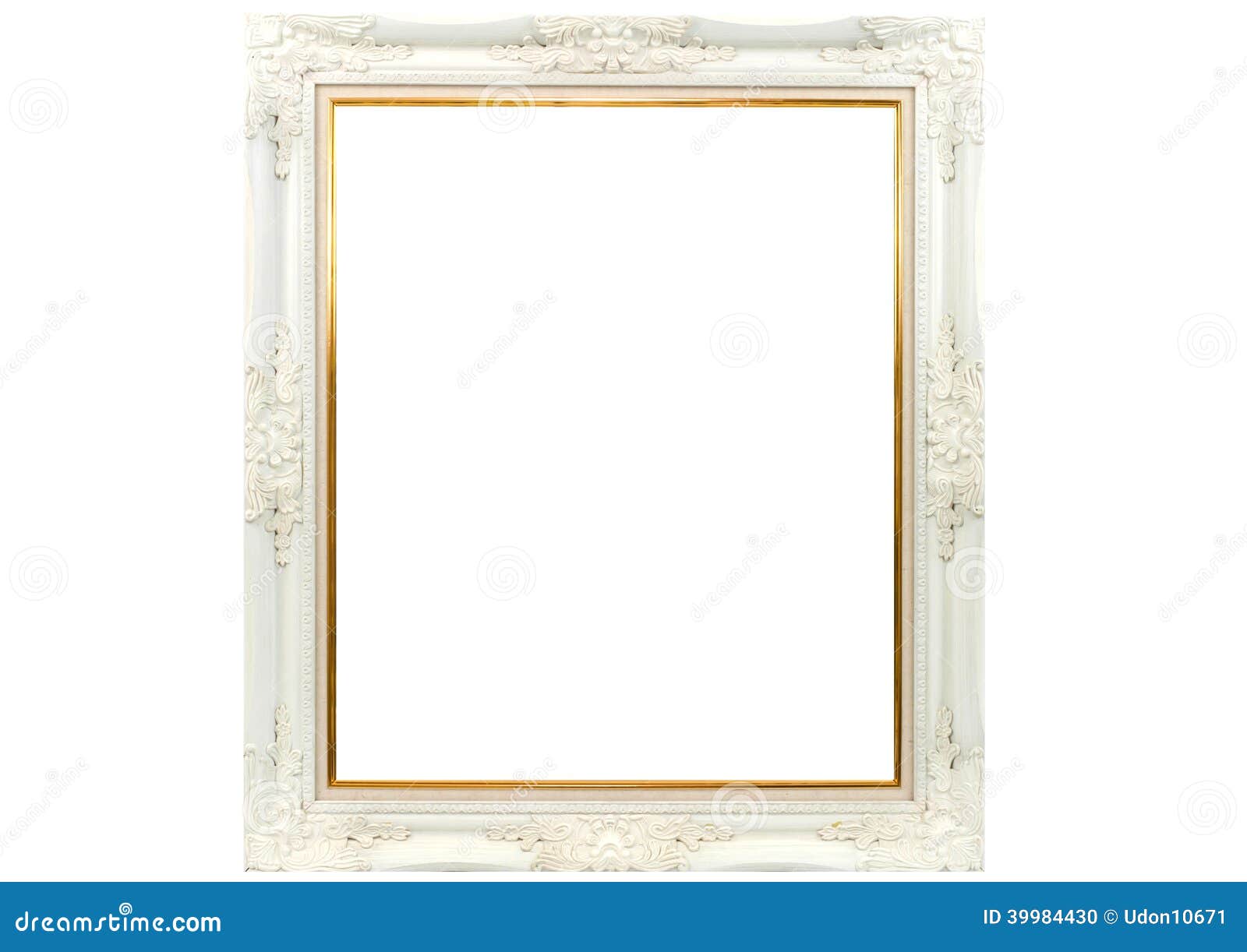White Wooden Picture Frame Stock Photo Image 39984430