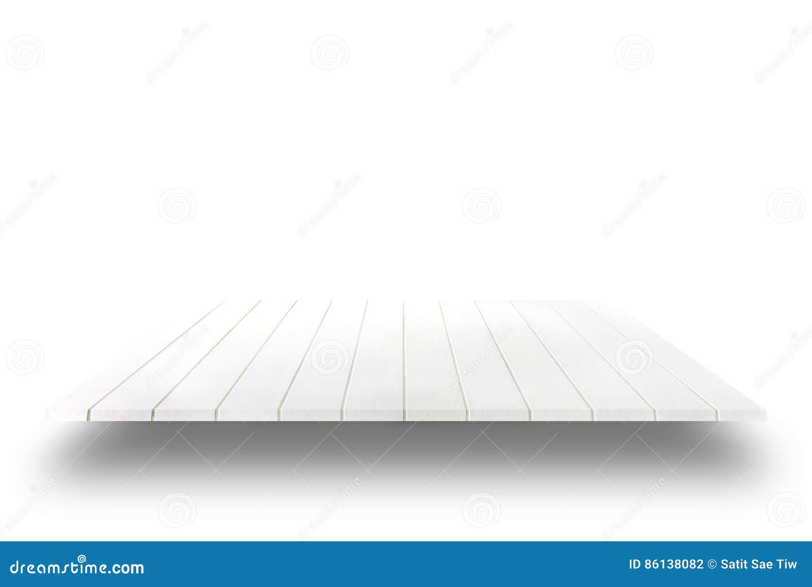 White Wooden Plank Shelves on White Background. Stock Photo Image of