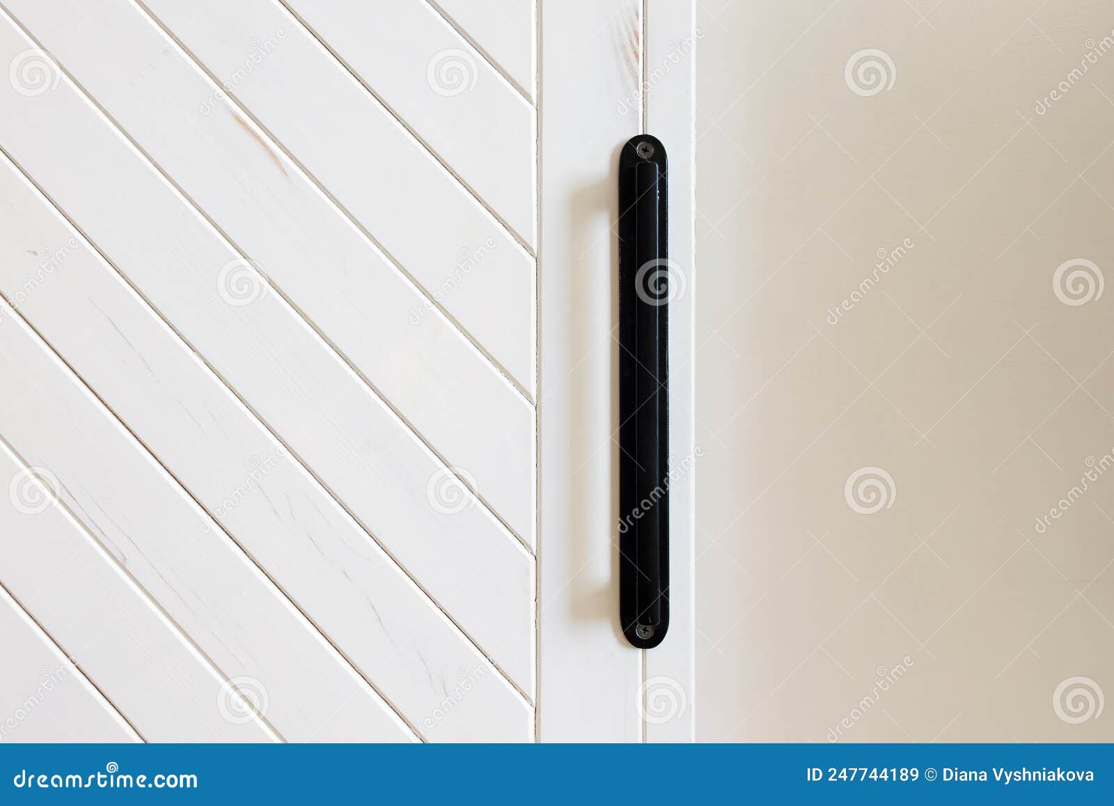 White Wooden Sliding Door with White Handle Stock Image Image of