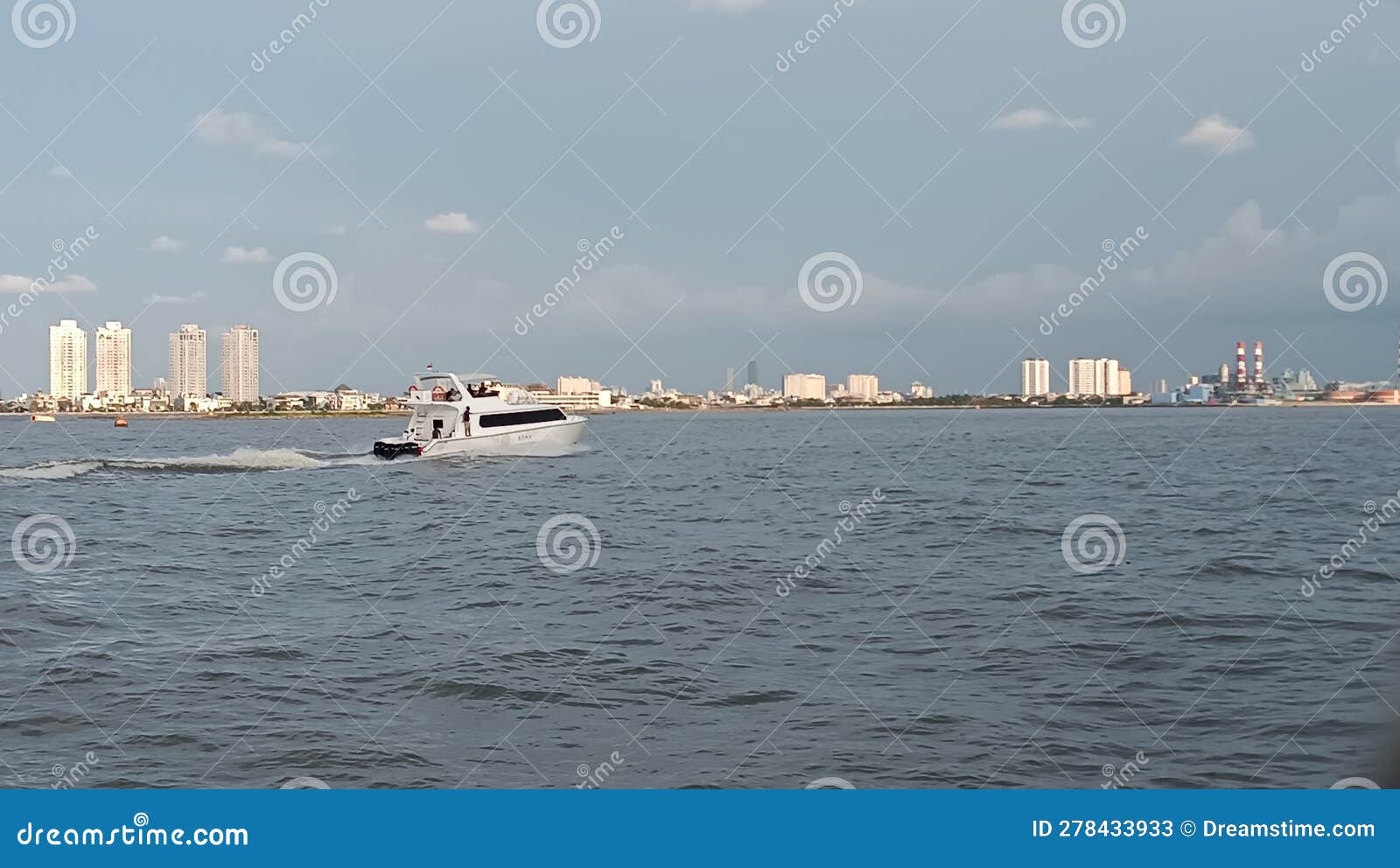 White Yacht Sailing in Jakarta Stock Image Image of boat, sail 278433933